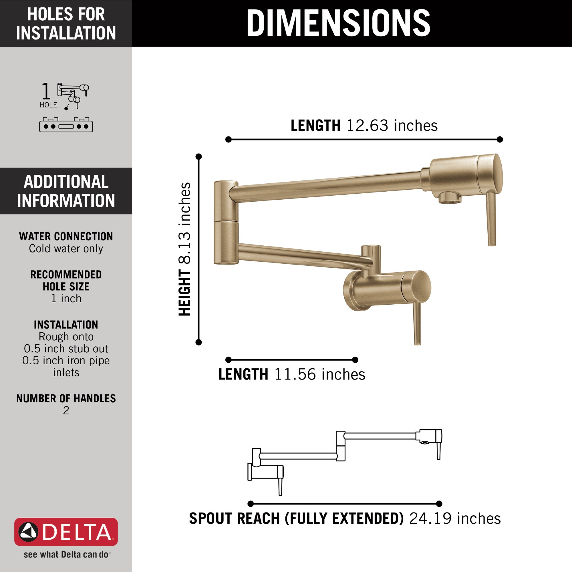 Contemporary Bronze Wall-Mounted Pot Filler Faucet with Pull-out Spray