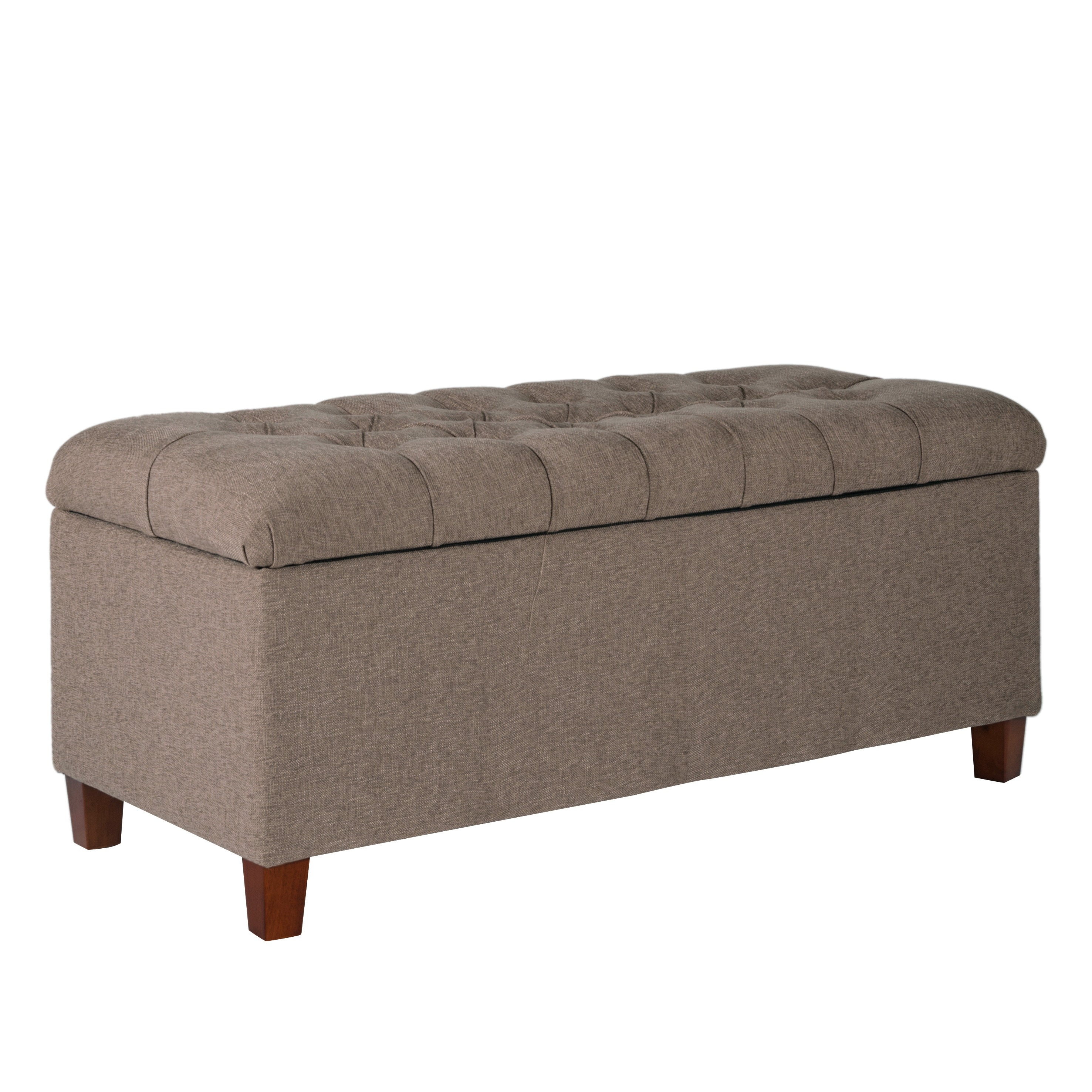 Benzara BM195764 Modern Brown Storage Bench with Storage 40-Inches x 18-Inches x 18-Inches