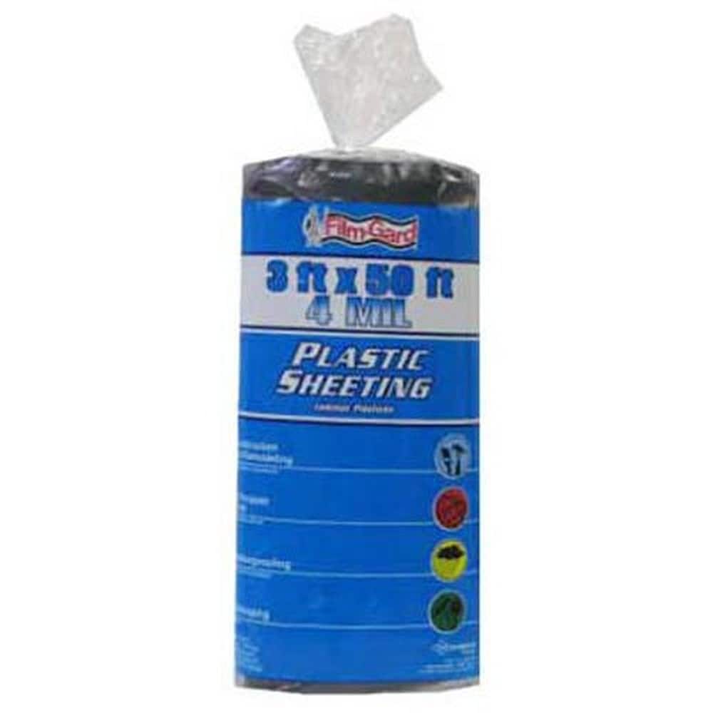 Film-Gard Plastic Sheeting 4 mil X 3 ft. W X 50 ft. L Polyethylene Black 1 pk