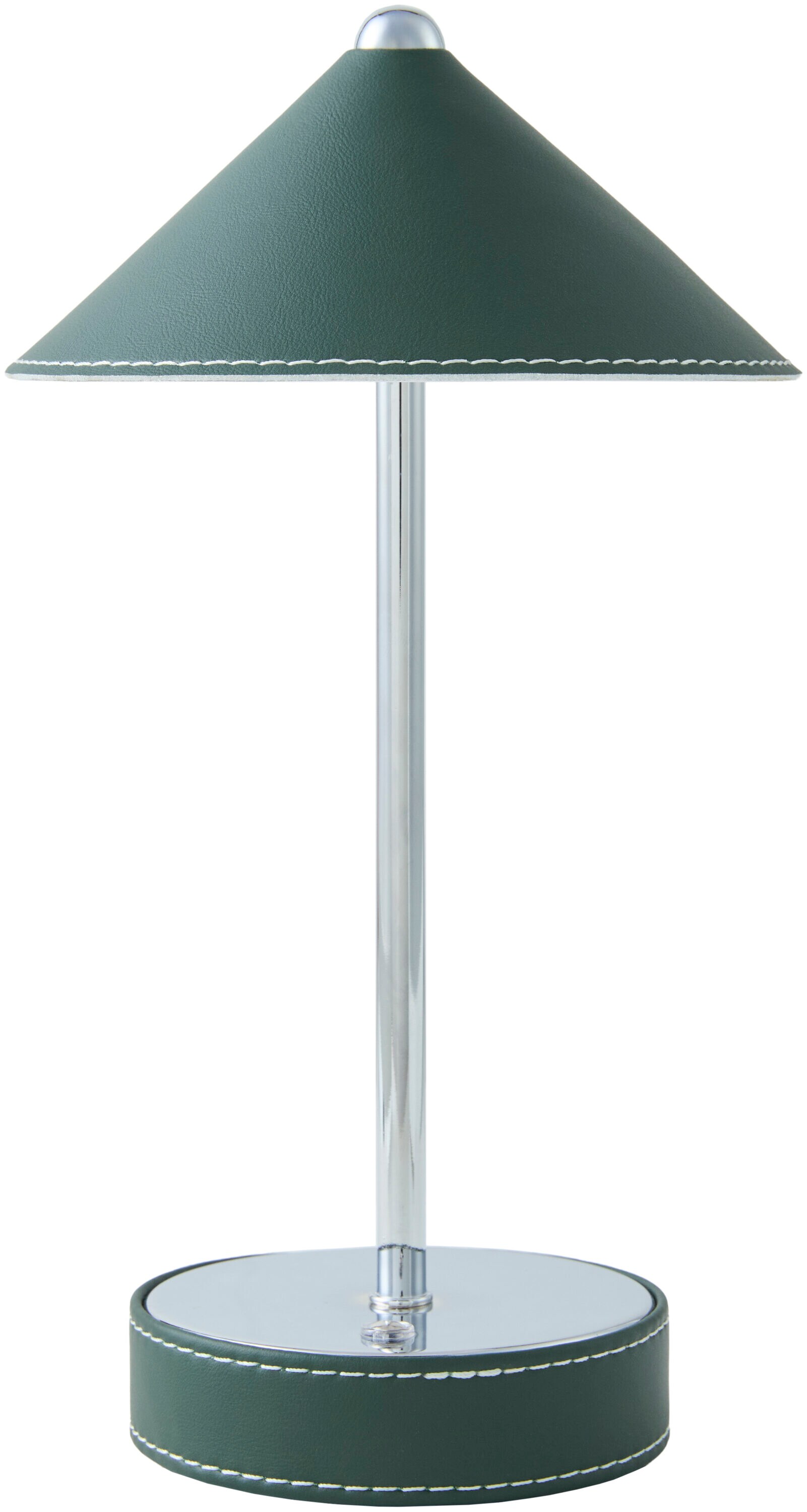 Livabliss Nomelle 11-in Brushed Green LED On/Off switch Table Lamp with Faux Leather Shade