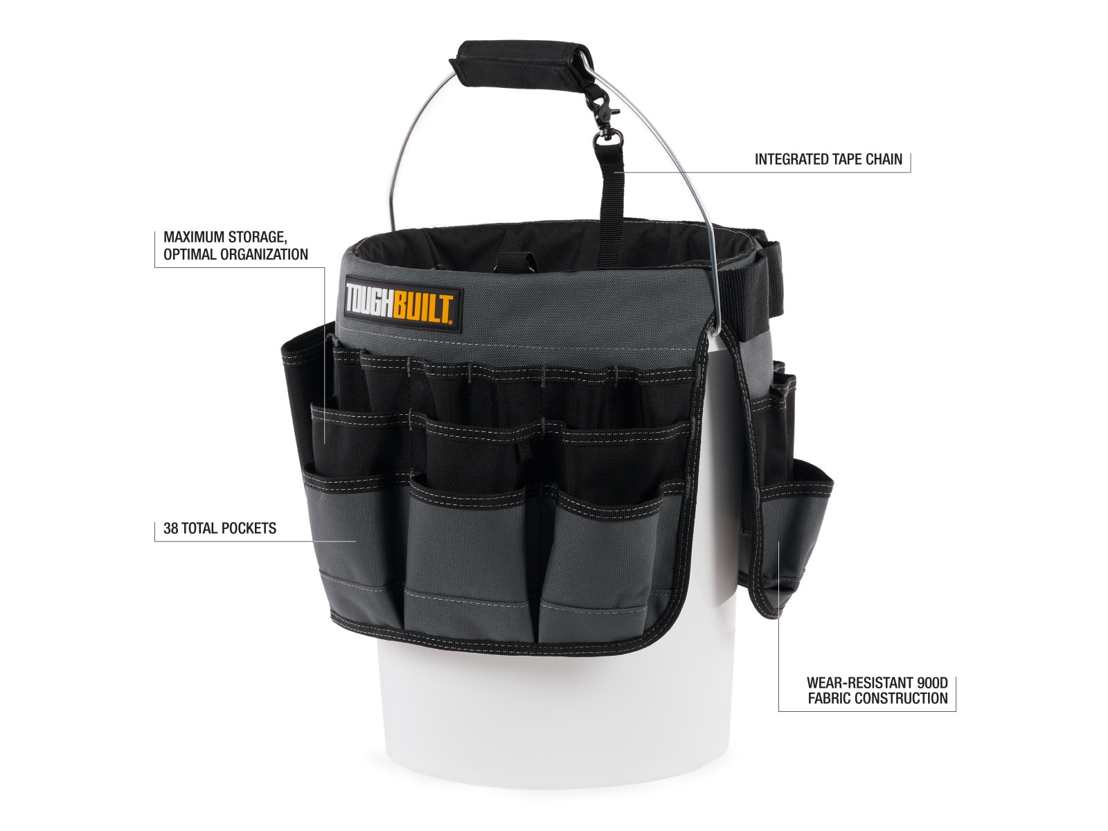 PRO-MADE X1 BEST EVER Bucket Tool Organizer for 5 Gallon Buckets - Storage Caddy  Bag With Large Pockets for Tools - For Construction, Garden, Cleaning, Auto  - Yahoo Shopping