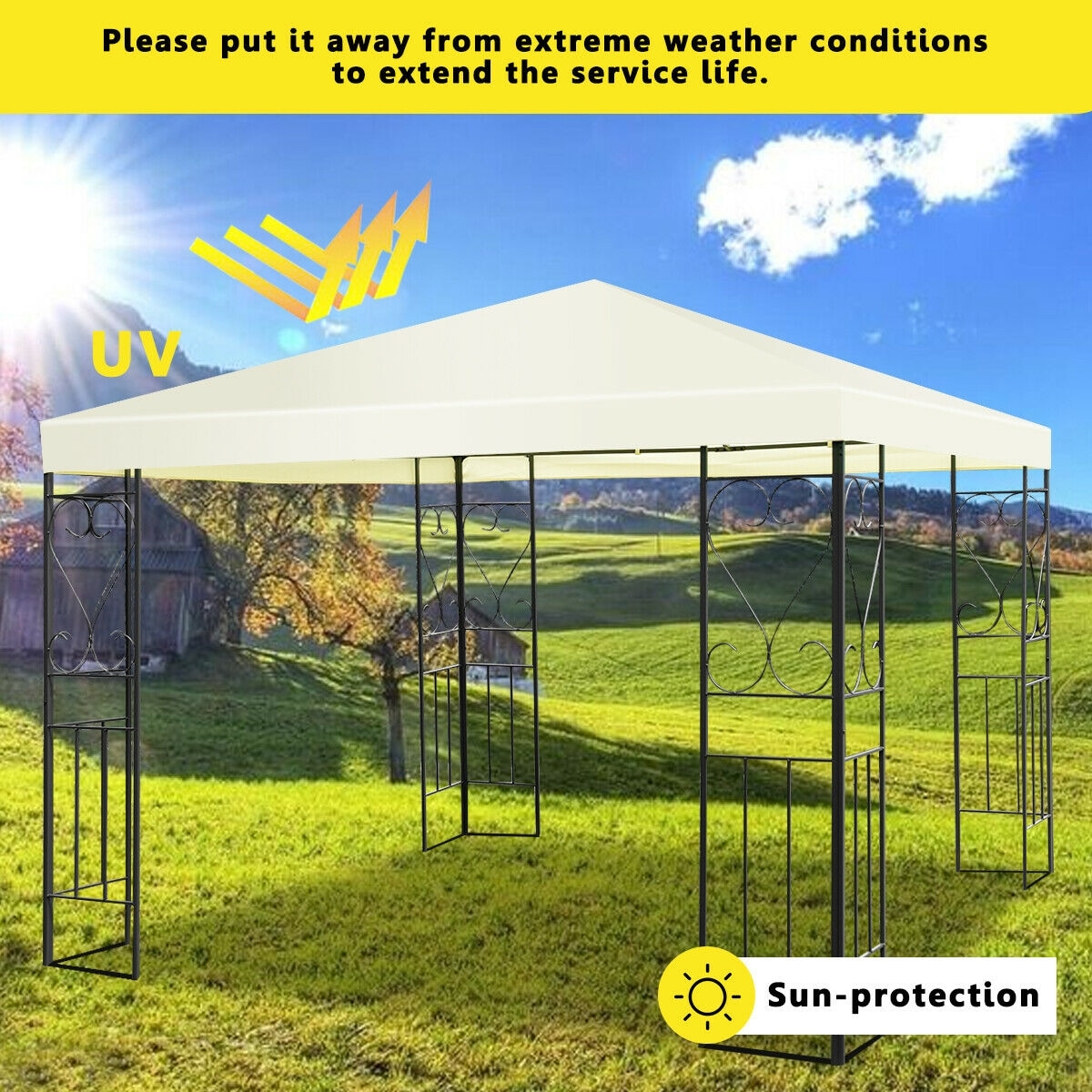 Clihome CWCH-OP70C662 Wood-Resin-Gazebos - View #8