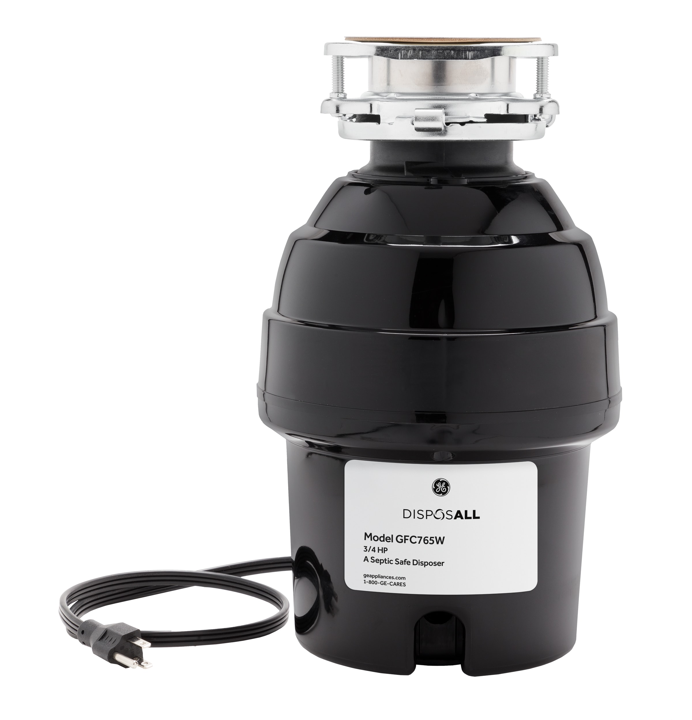 GE GFC765W Continuous feed 3/4-HP Septic Safe Corded Garbage Disposal with Noise Insulation