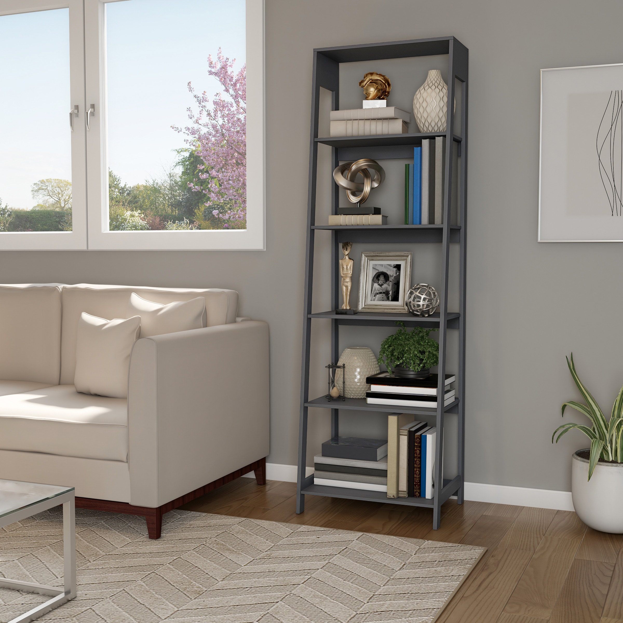 Lavish Home 80-SHF-4-GRY bookcases - View #5