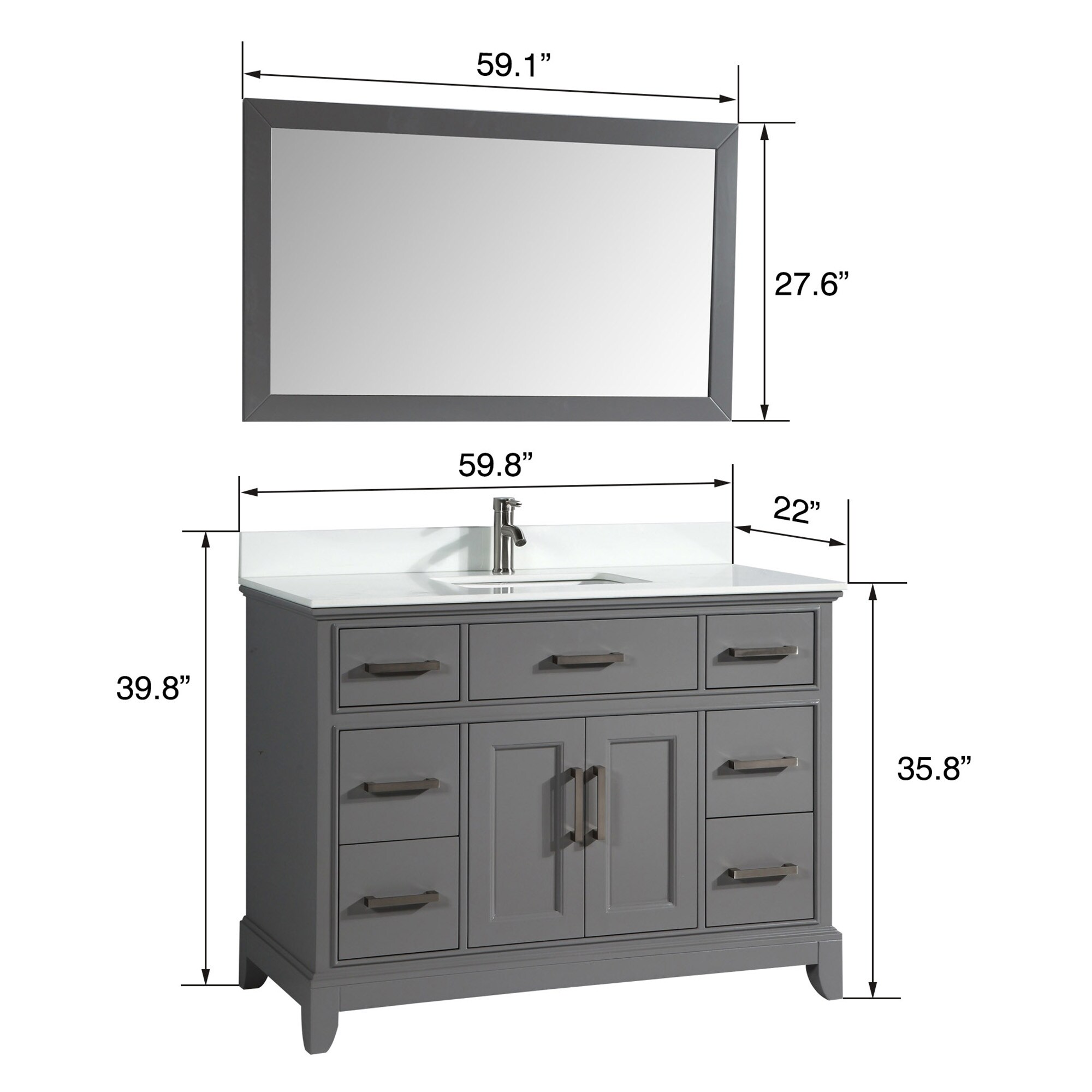 Vanity Art VA1060-SG Bath-Vanity-Combo - View #14