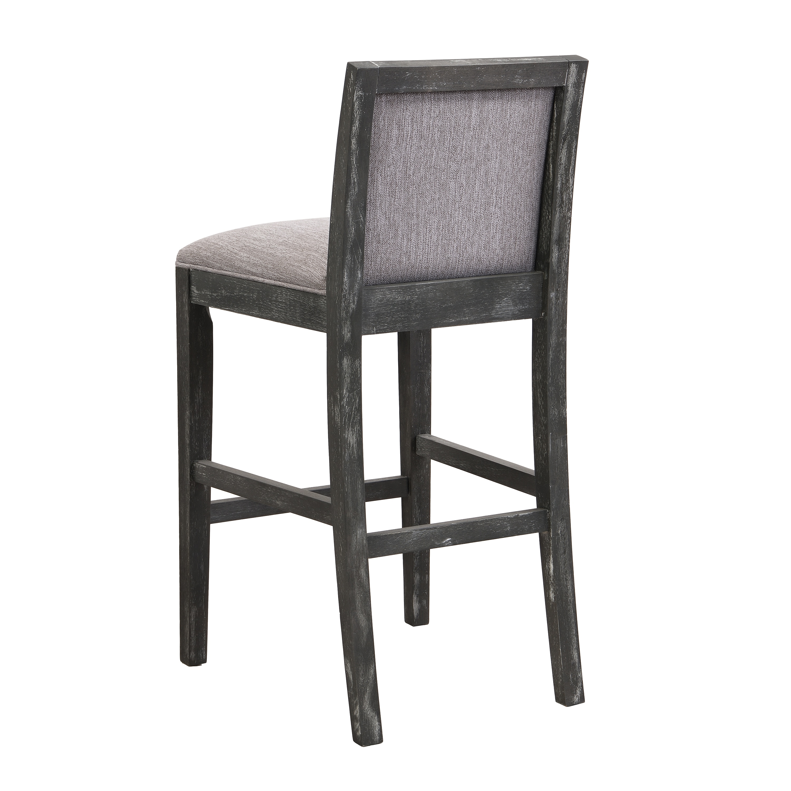 Modern Black and Grey Upholstered Wood Counter Stools, Set of 2