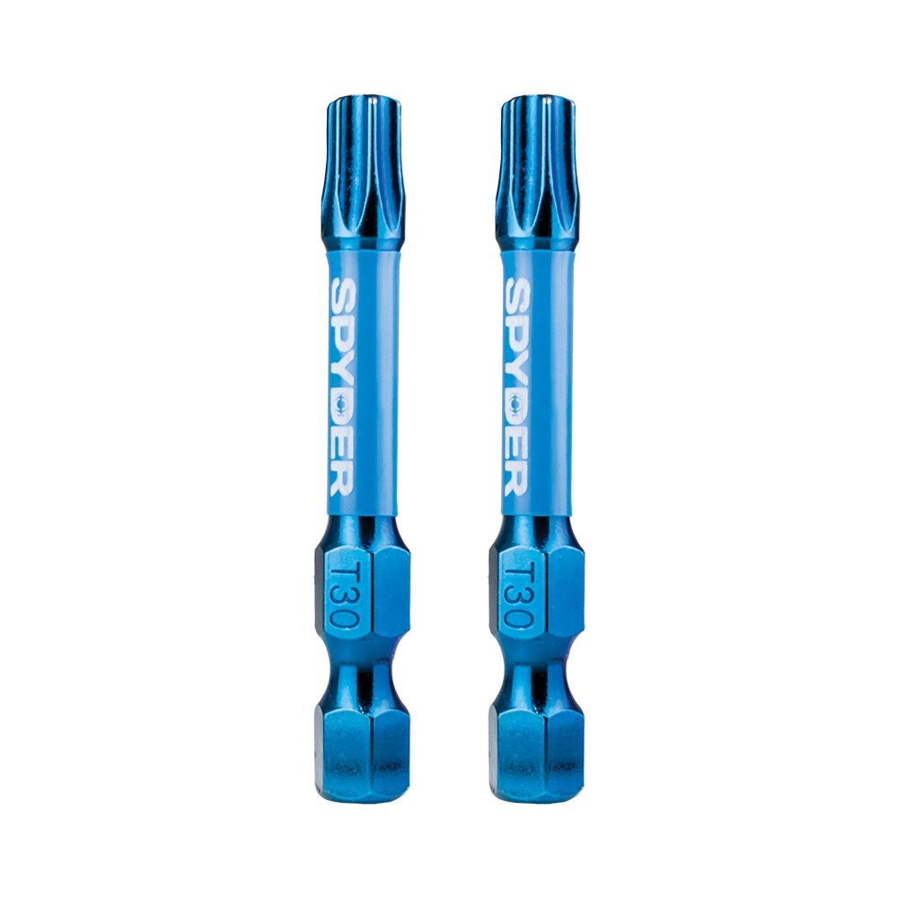 Spyder 19055 Mach-Blue T30 1/4-in x 2-in Torx Impact Driver Bit 2 -Piece