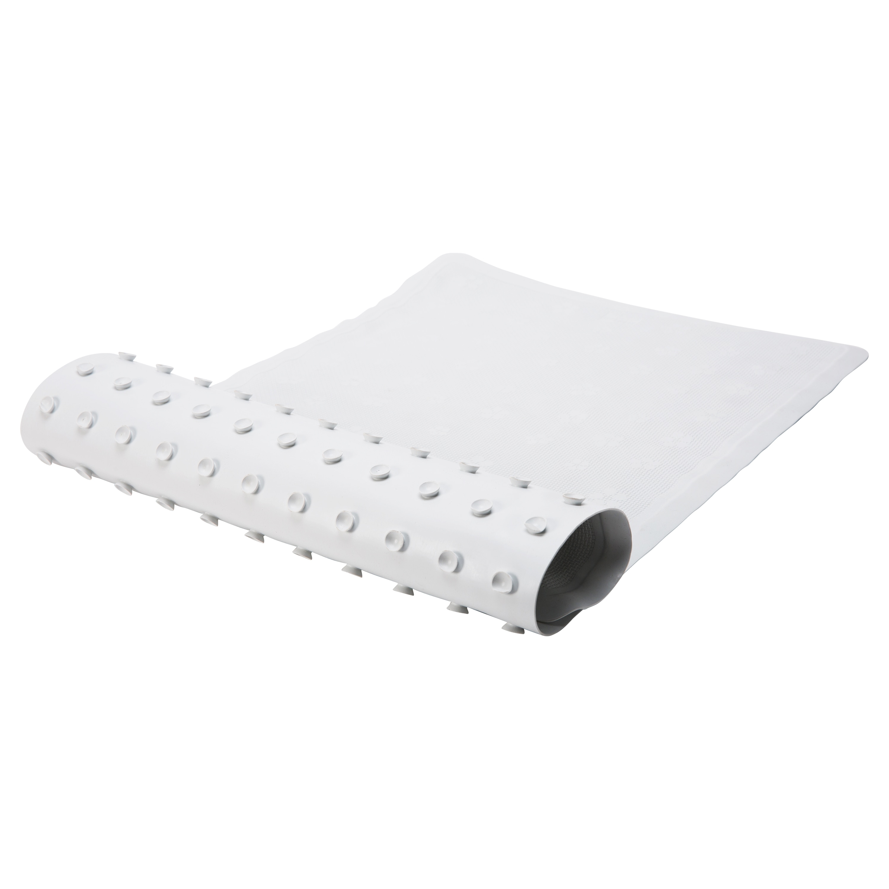 Bath Bliss 39.37-in x 19.68-in White Rubber Bath Mat in the Bathroom Rugs &  Mats department at