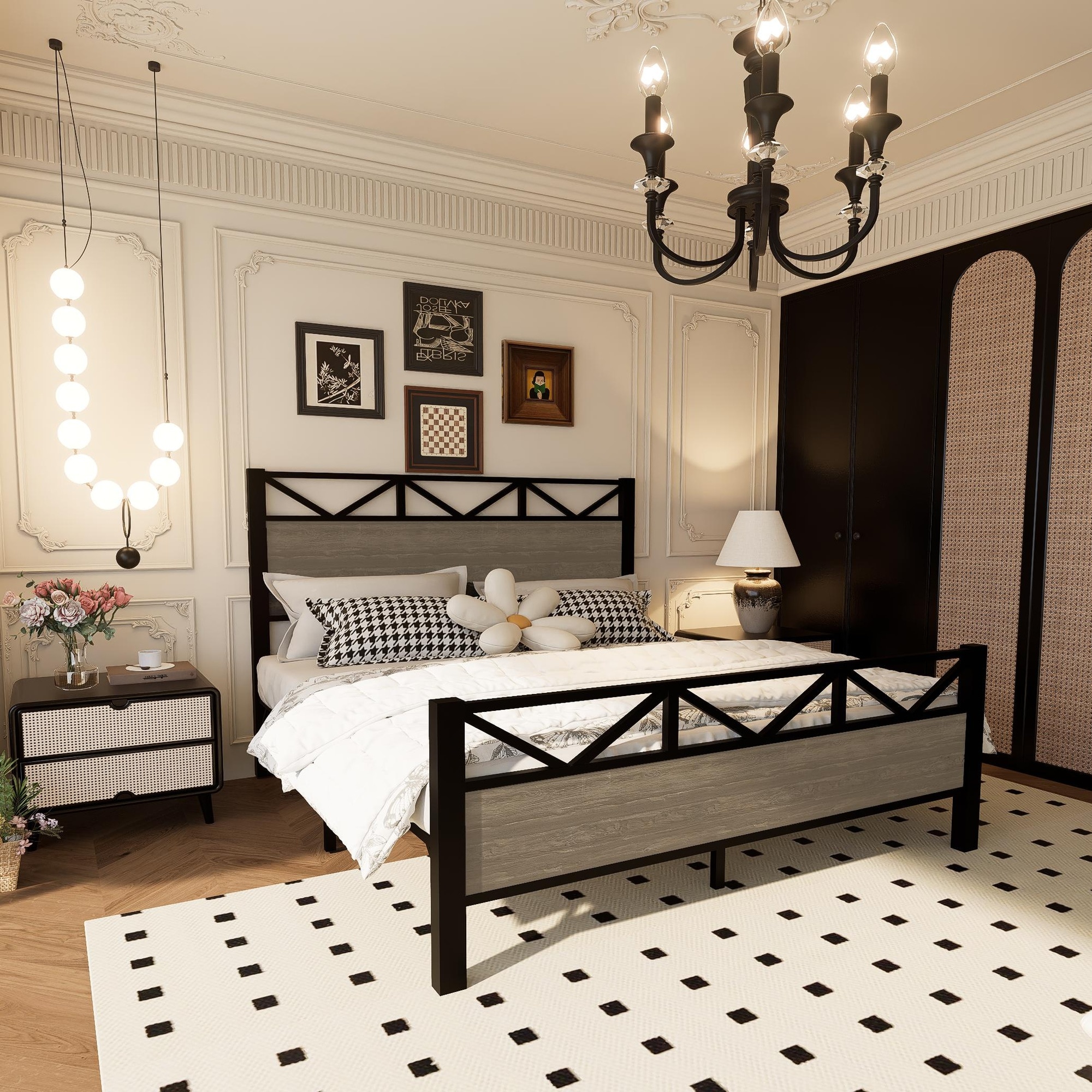 HyperDrop Cart Brown Full Size Platform Bed Frame/ Sturdy Structure and Effortless Assembly for Bedroom