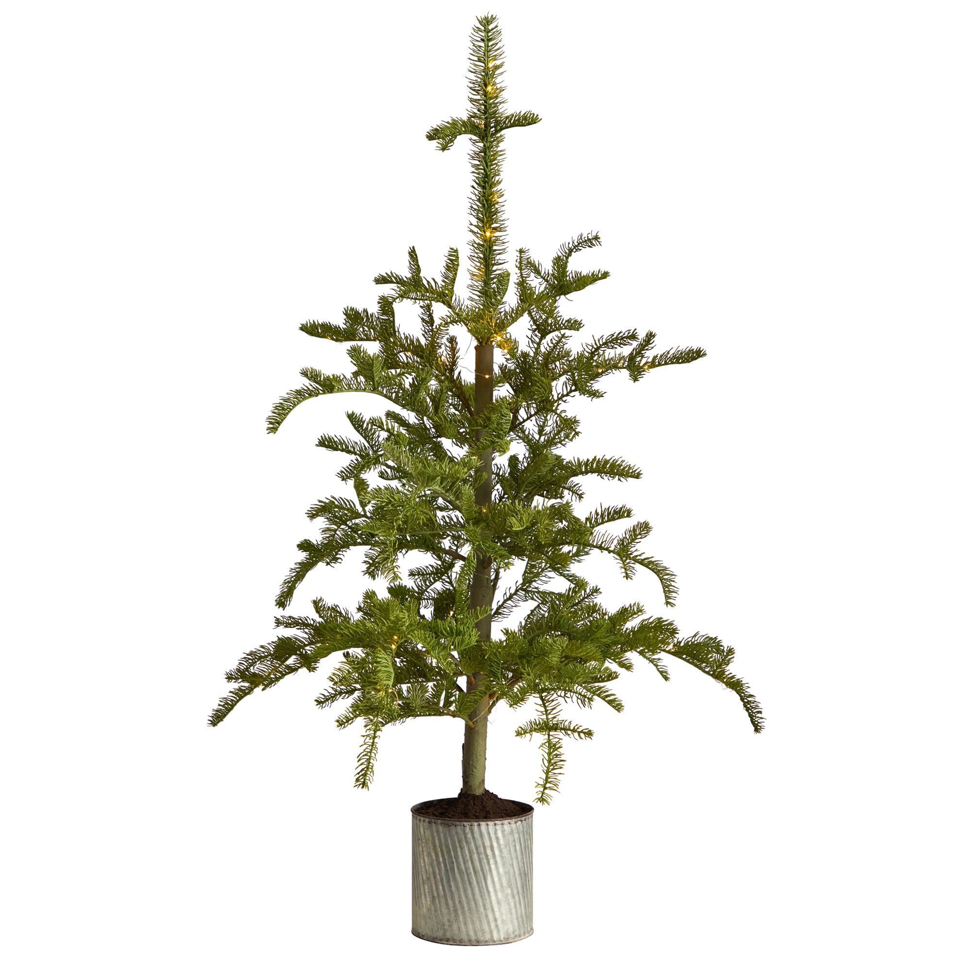 Nearly Natural T3394 4.5-Feet Pine Pre-lit Artificial Christmas Tree with White LED Lights