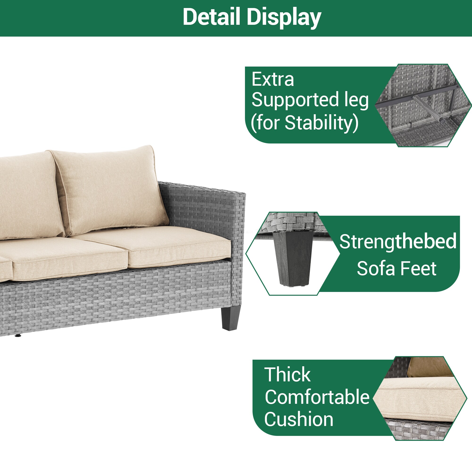 Sonkuki SD-GY615BG-C3 Patio-Conversation-Sets - View #7