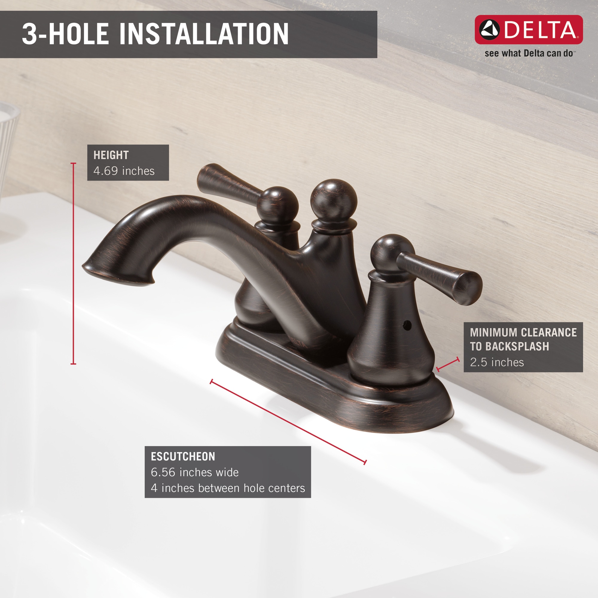 Delta Haywood Elegance Centerset Venetian Bronze Bathroom Faucet