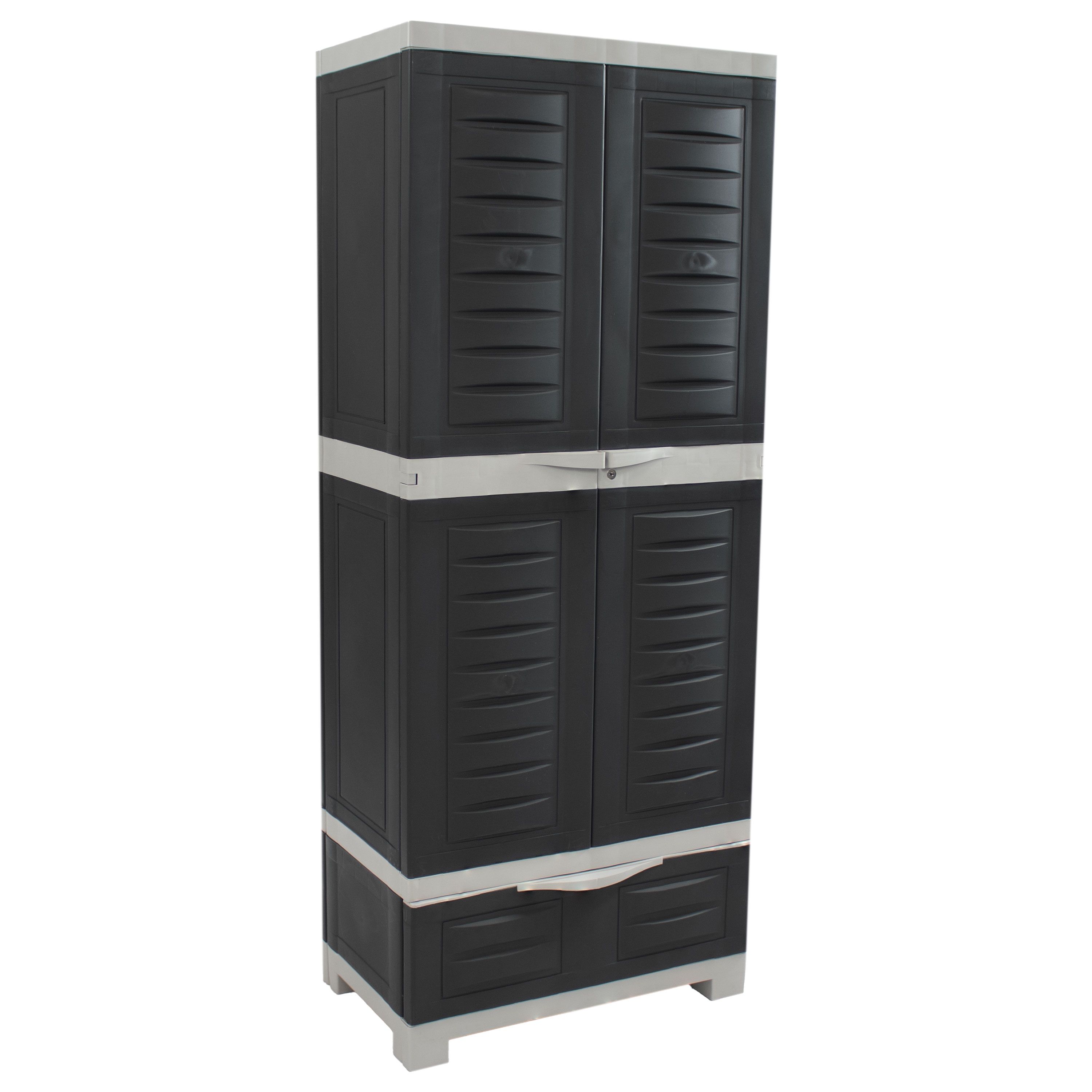 Sunnydaze Decor SUP-288 23.25-in W x 57.5-in H Plastic Gray Freestanding Utility Storage Cabinet