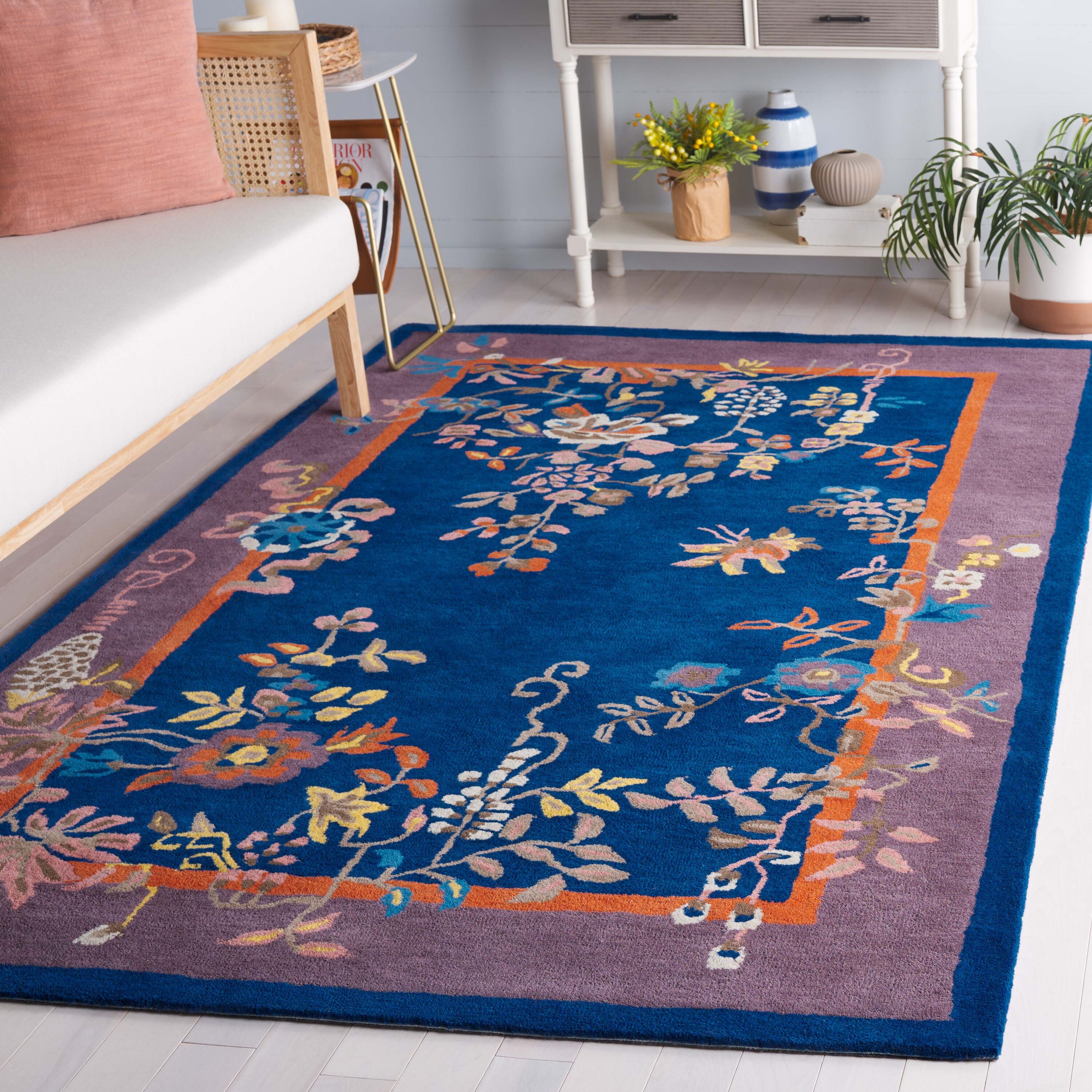  Metro 725 Navy/Brown Antique 4ft x 6ft Small Rectangle Rug