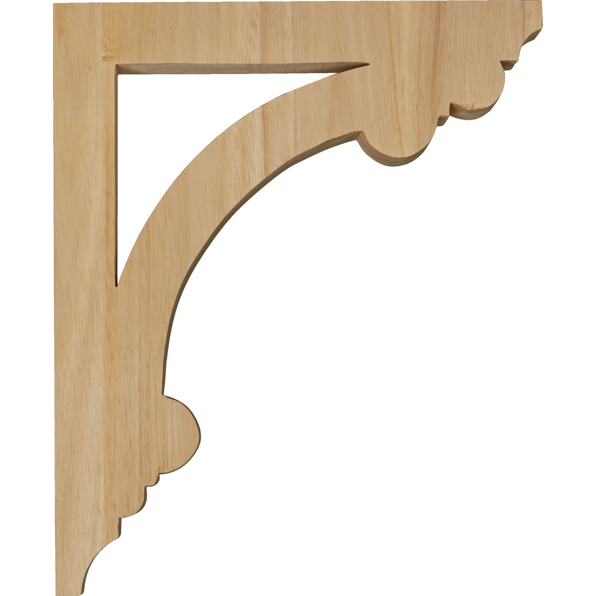 Ellis 12" Hand-Carved Rubberwood Corbel in Natural Finish