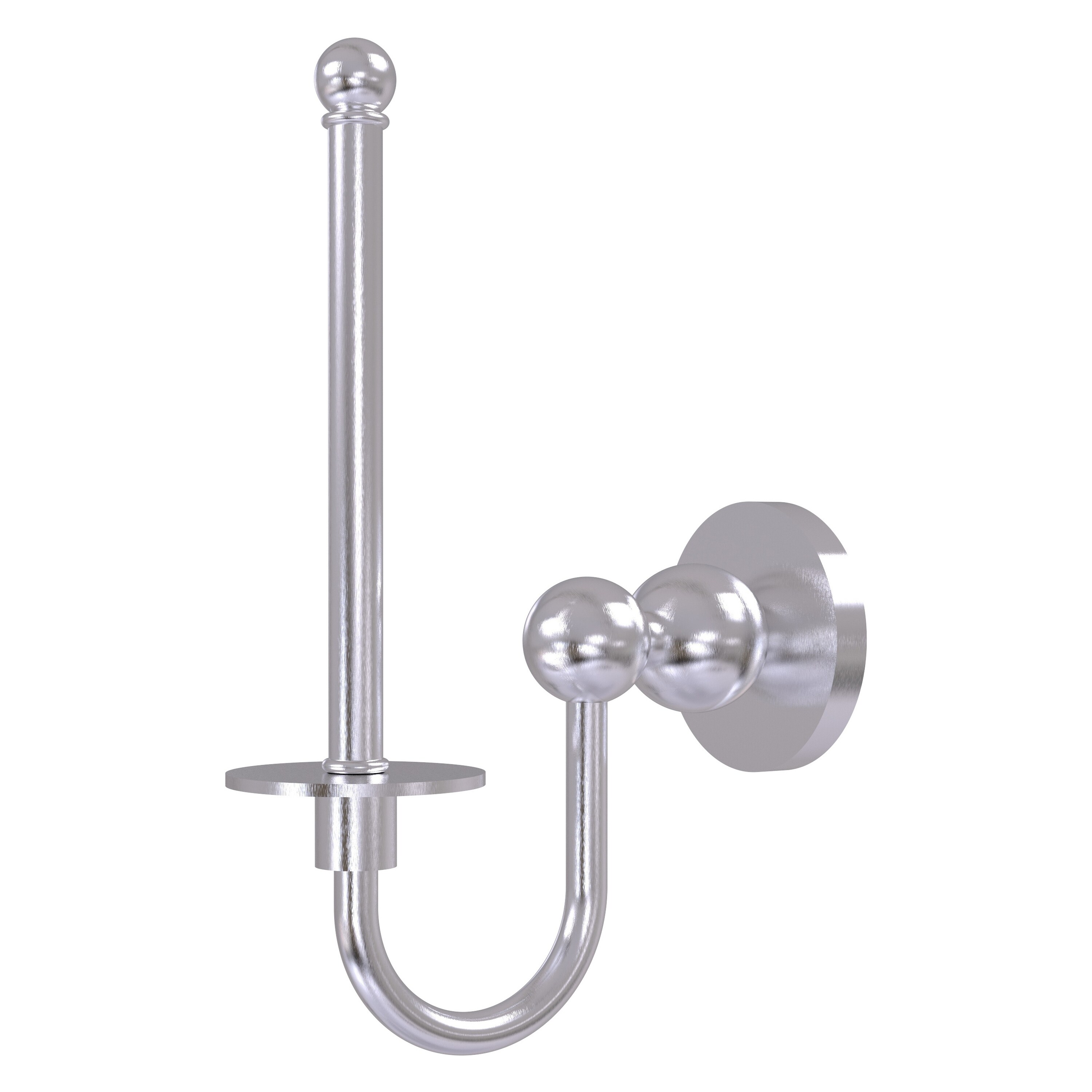 Allied Brass BL-24U-SCH Bolero Satin Chrome Wall mount Single post Toilet Paper Holder 1 -Rolls