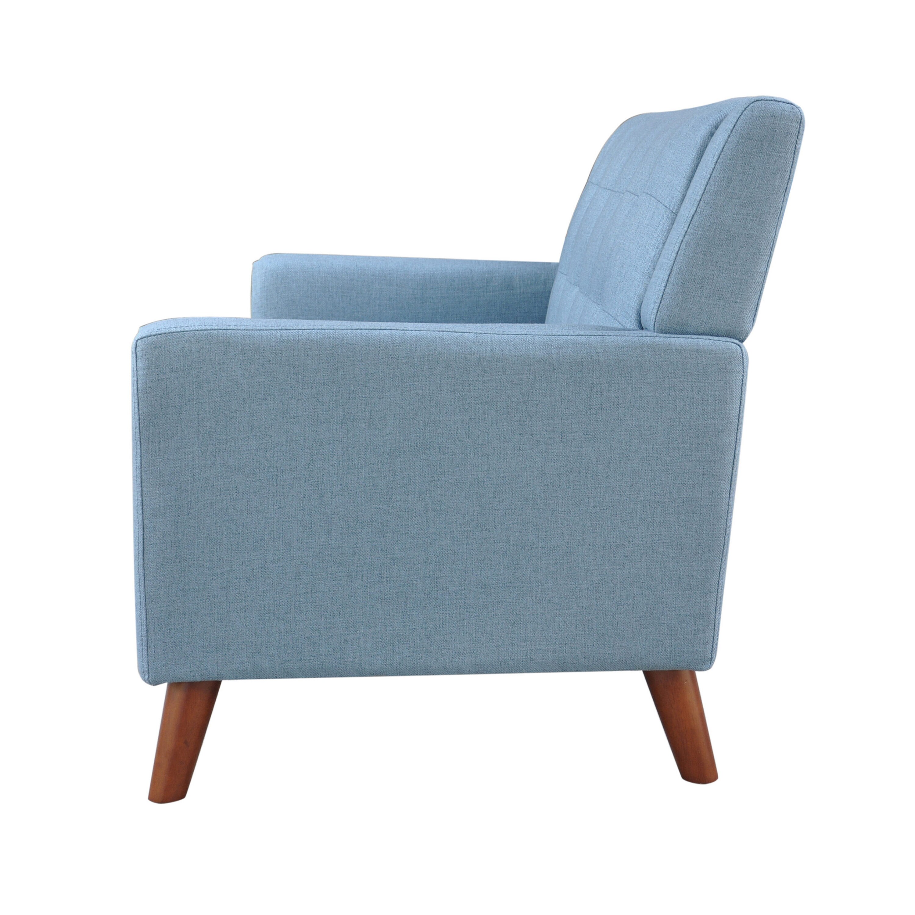 Alisa Blue Tufted Fabric Mid-Century Modern Loveseat