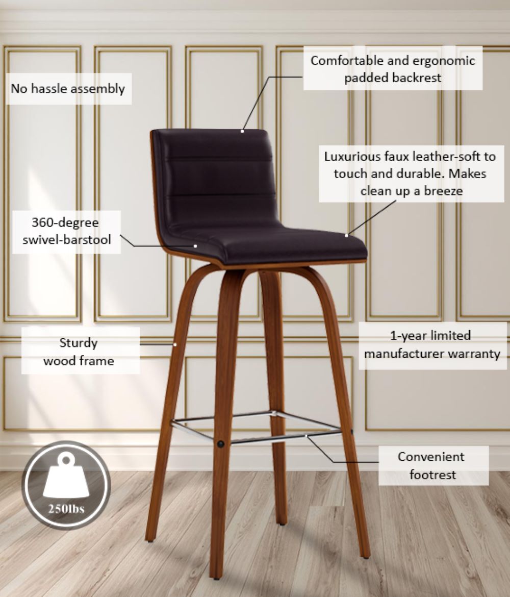Armen Living LCVIBABRWA30 stools - View #11