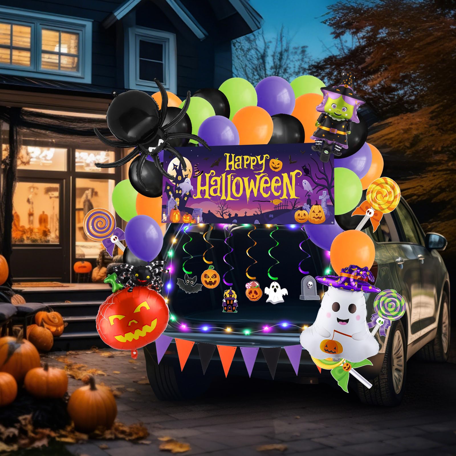 Phewnyzo Halloween Trunk or Treat Castle Car Decorations Kit with ...
