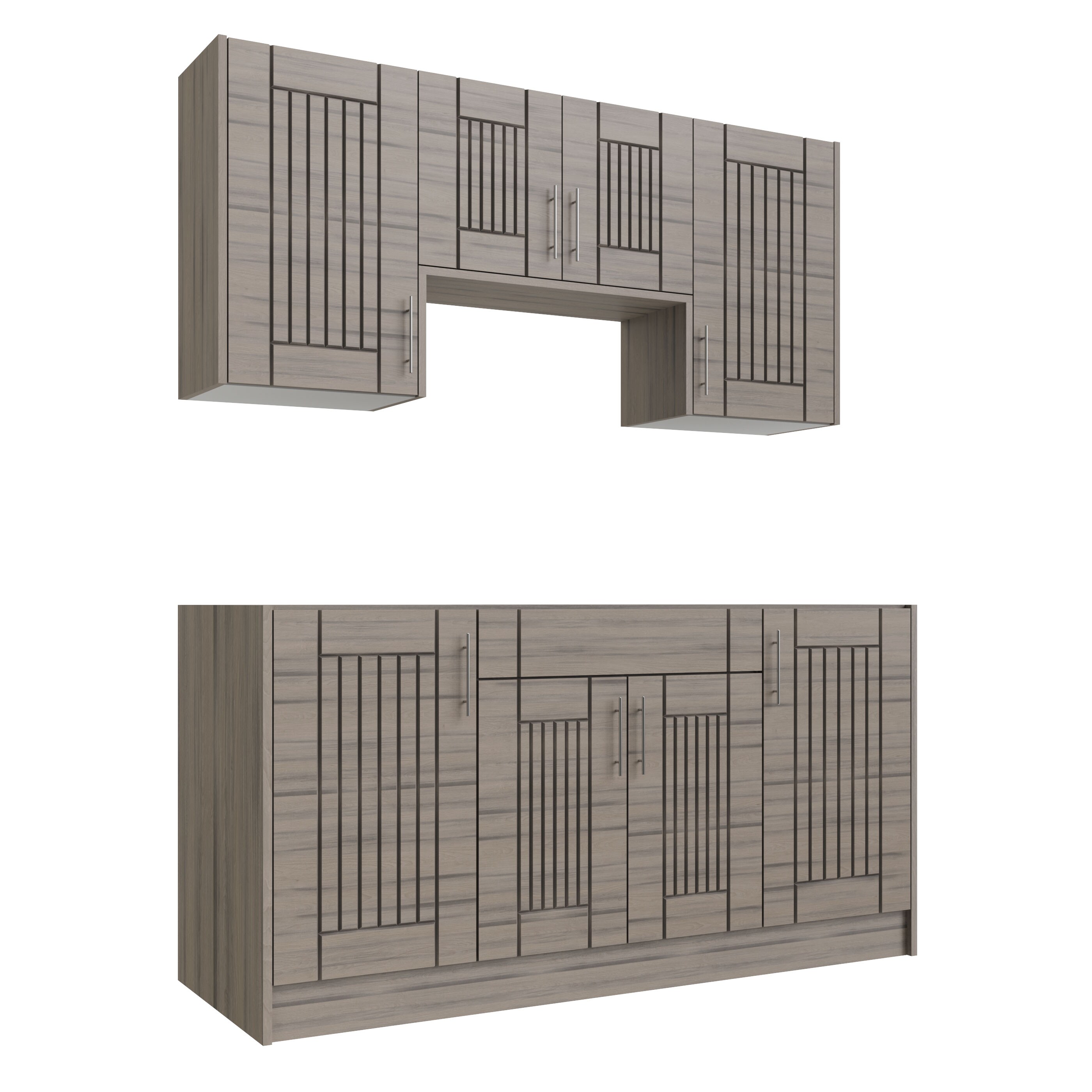 WeatherStrong WSE66WMK-DWD Daytona 6 -Piece 67.25-in W x 25-in D x 84-in H Modular Outdoor Kitchen Set