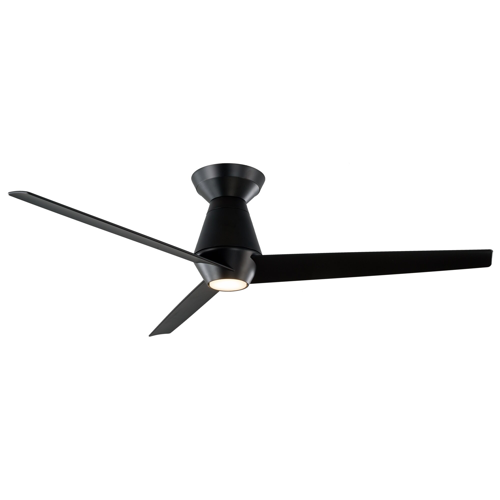 Modern Forms Slim 52 In Matte Black Led Indoor Outdoor Flush Mount Smart Ceiling Fan With Light And Remote 3 Blade The Fans Department At Com - Modern Black Ceiling Fan With Light Flush Mount