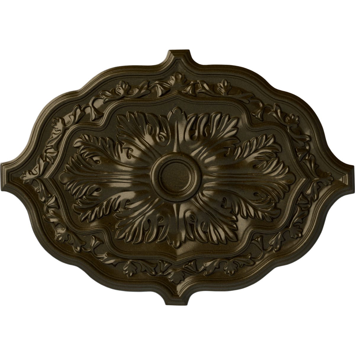 Ekena Millwork CM36X26PEGGS Pesaro 36-in W x 36-in L Green Gold Polyurethane Ceiling Medallion