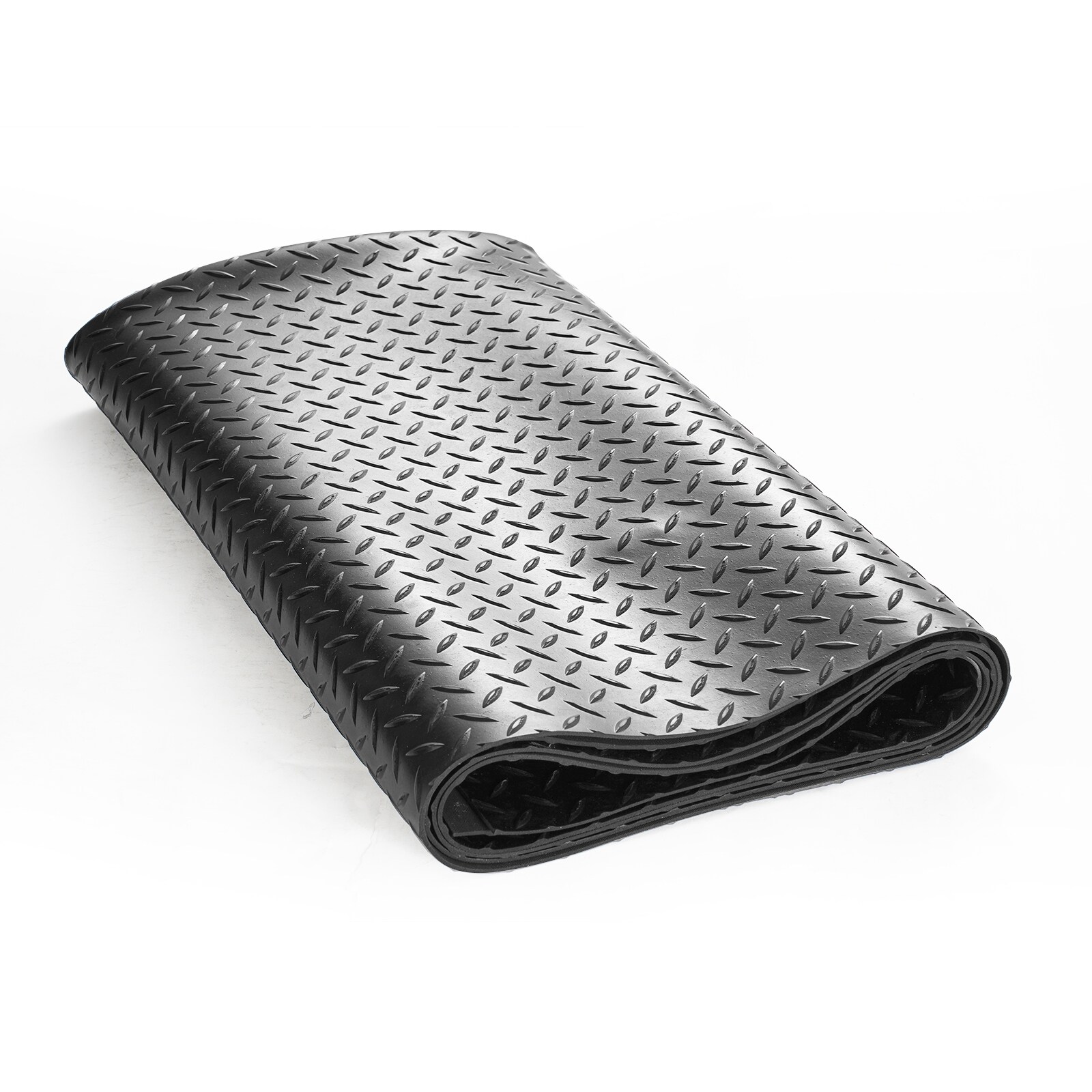 LUXEYARD Diamond-Plate Rubber Flooring Roll 3 mm x 4 ft x 15 ft Garage Floor Mat SBR Rubber Garage Flooring Roll Easy to Clean Diamond Plate Rubber Mat for Under Cars Garage Industry Gym Black