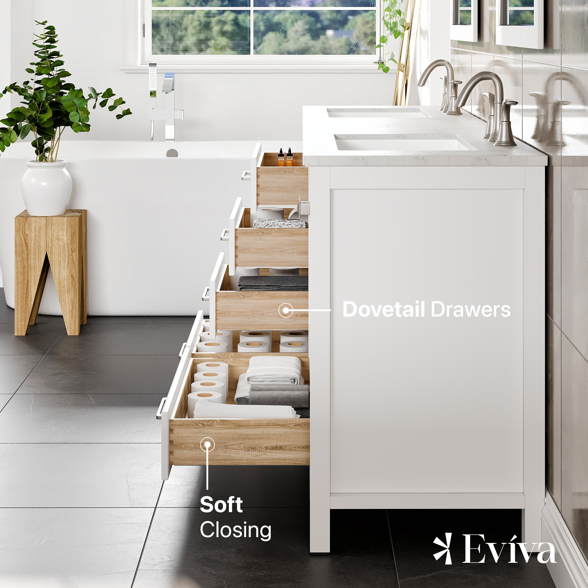 Eviva EVVN412-78WH-Q Bath-Vanity-Combo - View #5