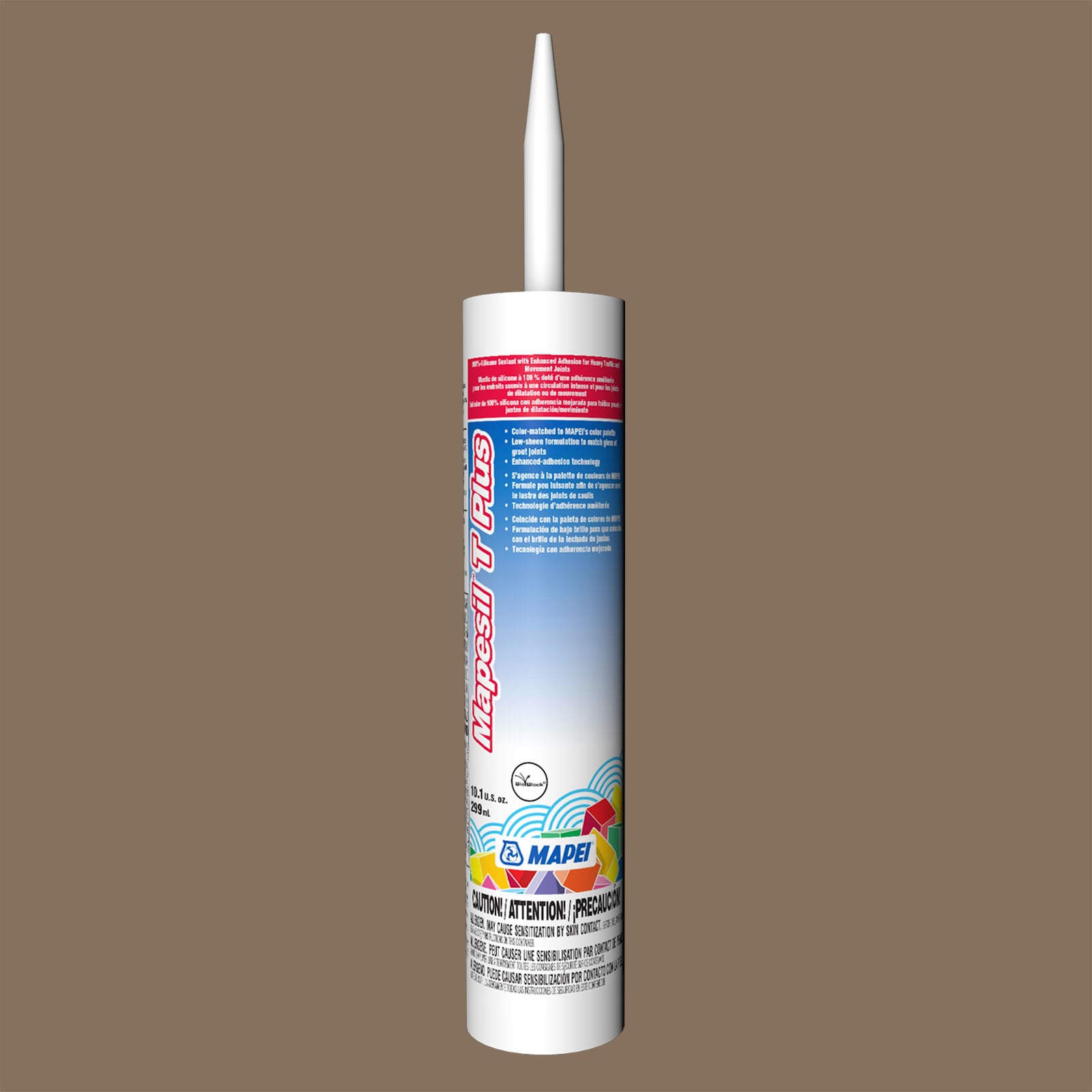 MAPEI 3BU504241 Mapesil T Plus 10.1-oz Tile & grout Mocha #5042 Silicone Caulk