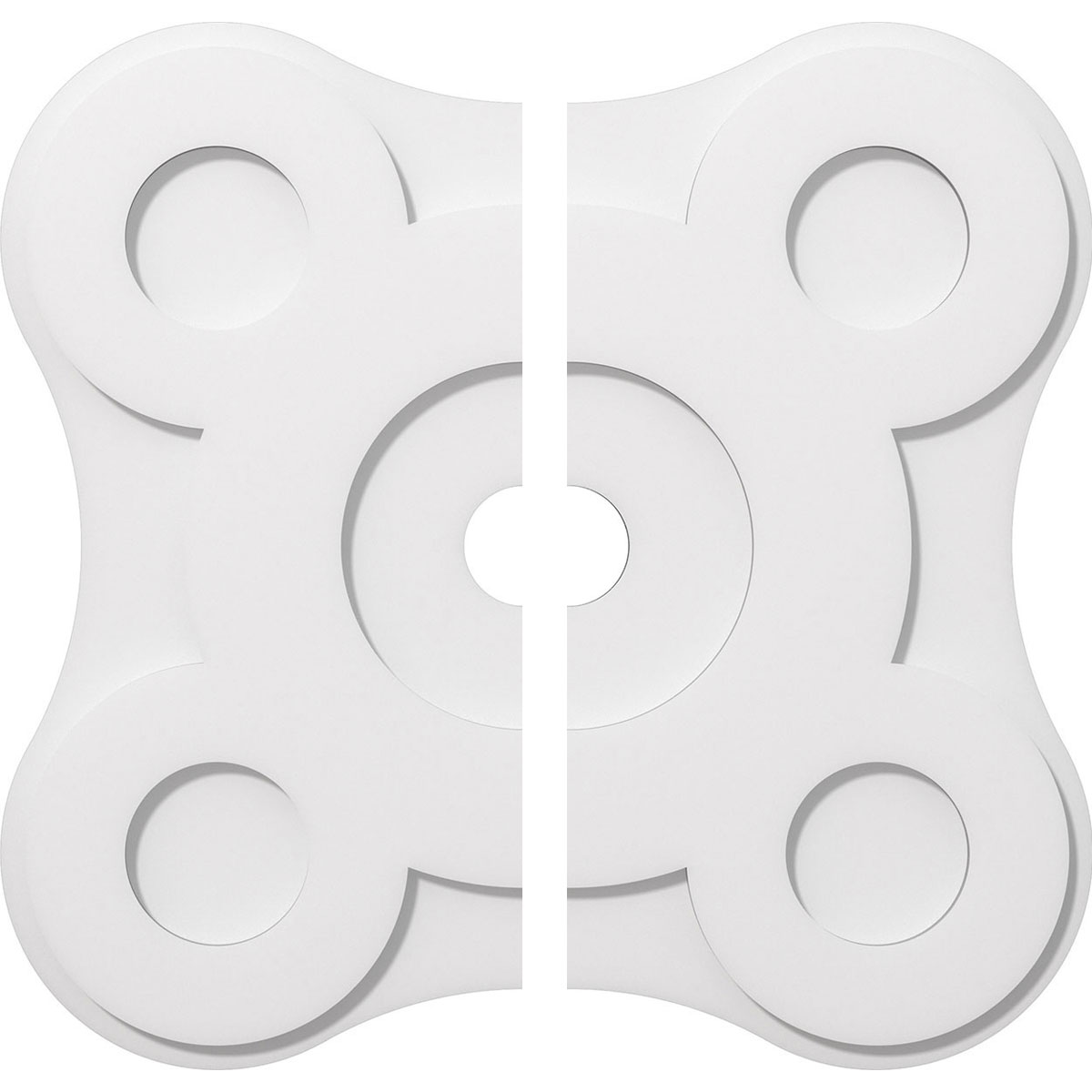 Ekena Millwork CMP26LA2-03000 Luna 26-in W x 26-in L Contemporary White PVC Split Ceiling Medallion
