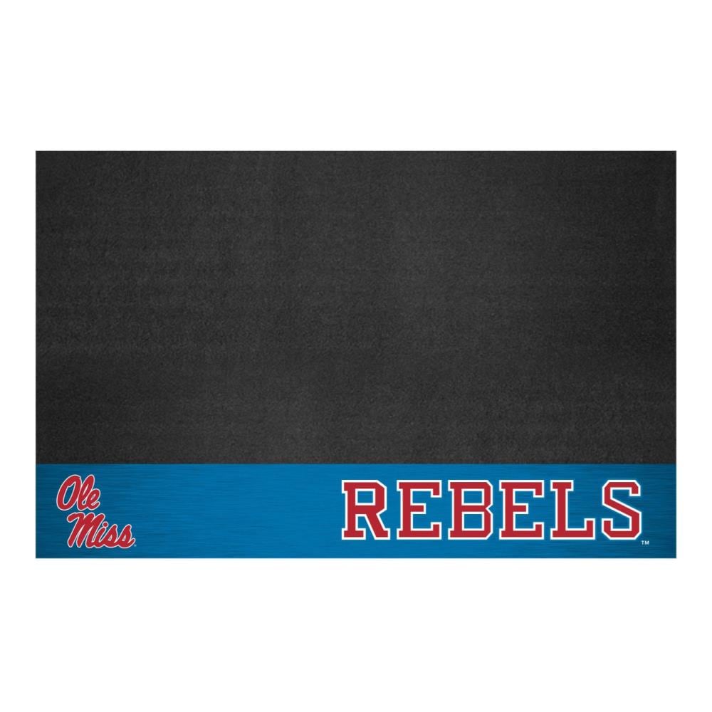 FANMATS 27231 Mississippi Rebels NCAA Grill Mat Black Vinyl Rectangular Grill Mat