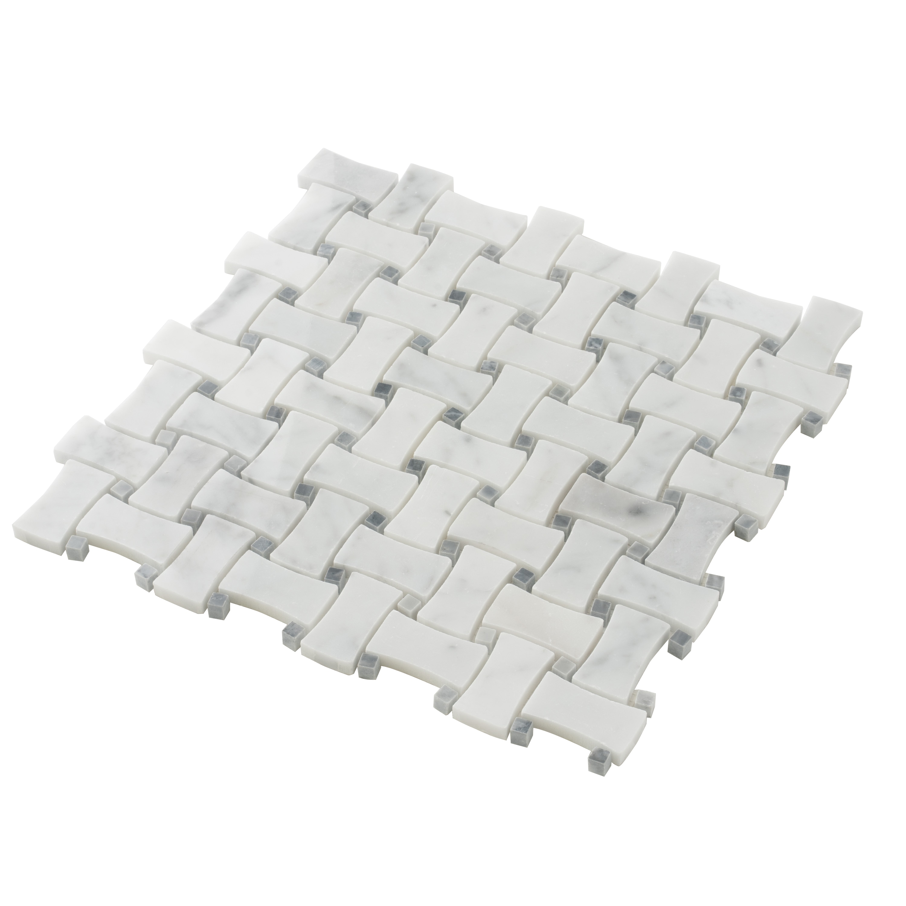 12" x 12" Gray Marble Basketweave Mosaic Tile