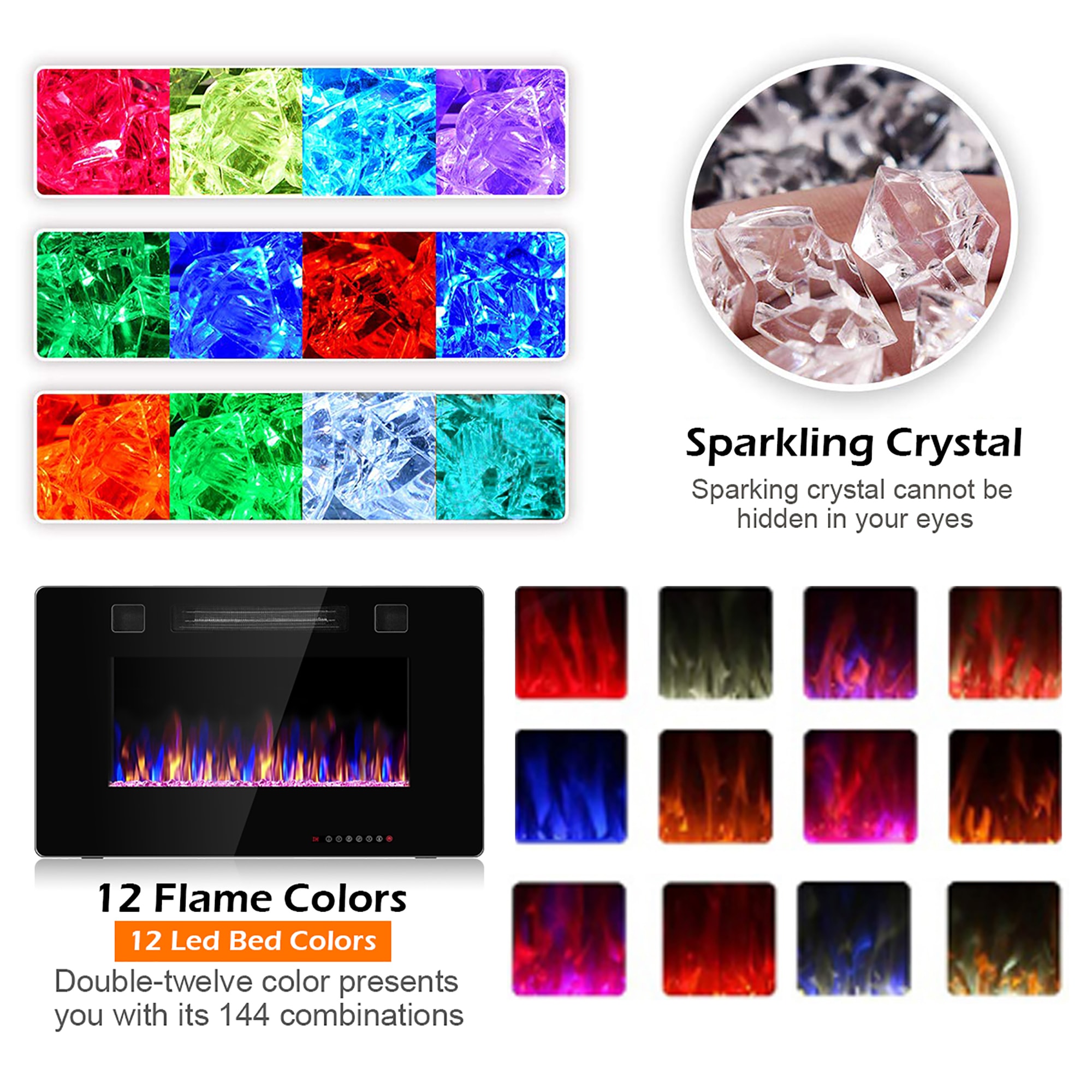 Costway SWL00042 Electric-Fireplaces - View #4