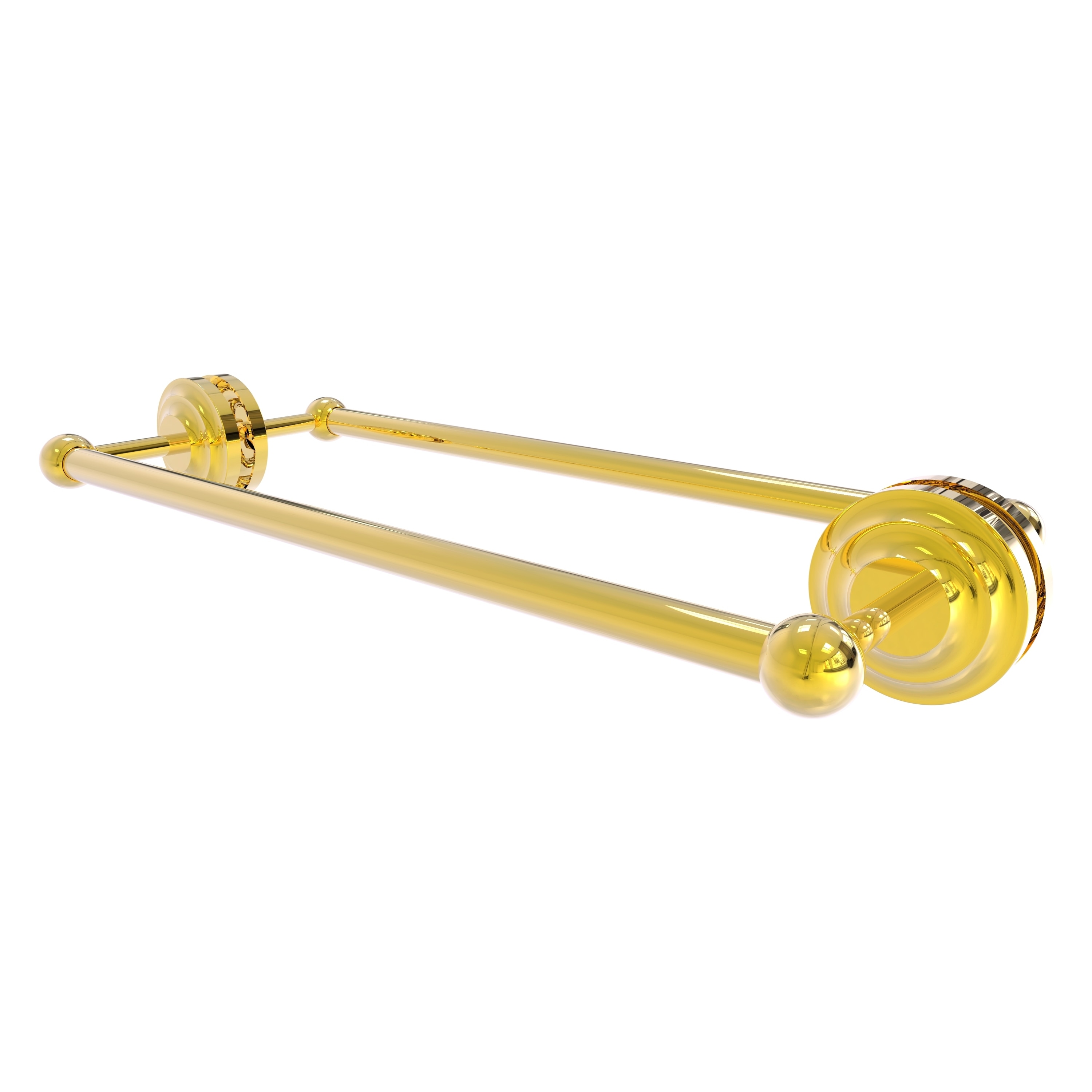 Allied Brass QN-41-BB-18-PB Que New 18-in double Polished Brass Wall mount Double Towel Bar
