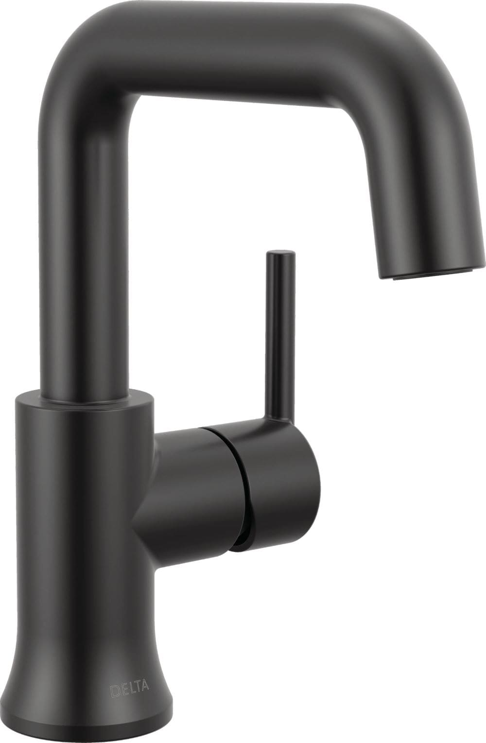 Delta 554HAR-BL-DST Trinsic Matte Black Single hole 1-handle WaterSense High-arc Commercial/Residential Handle Bathroom Sink Faucet with Drain