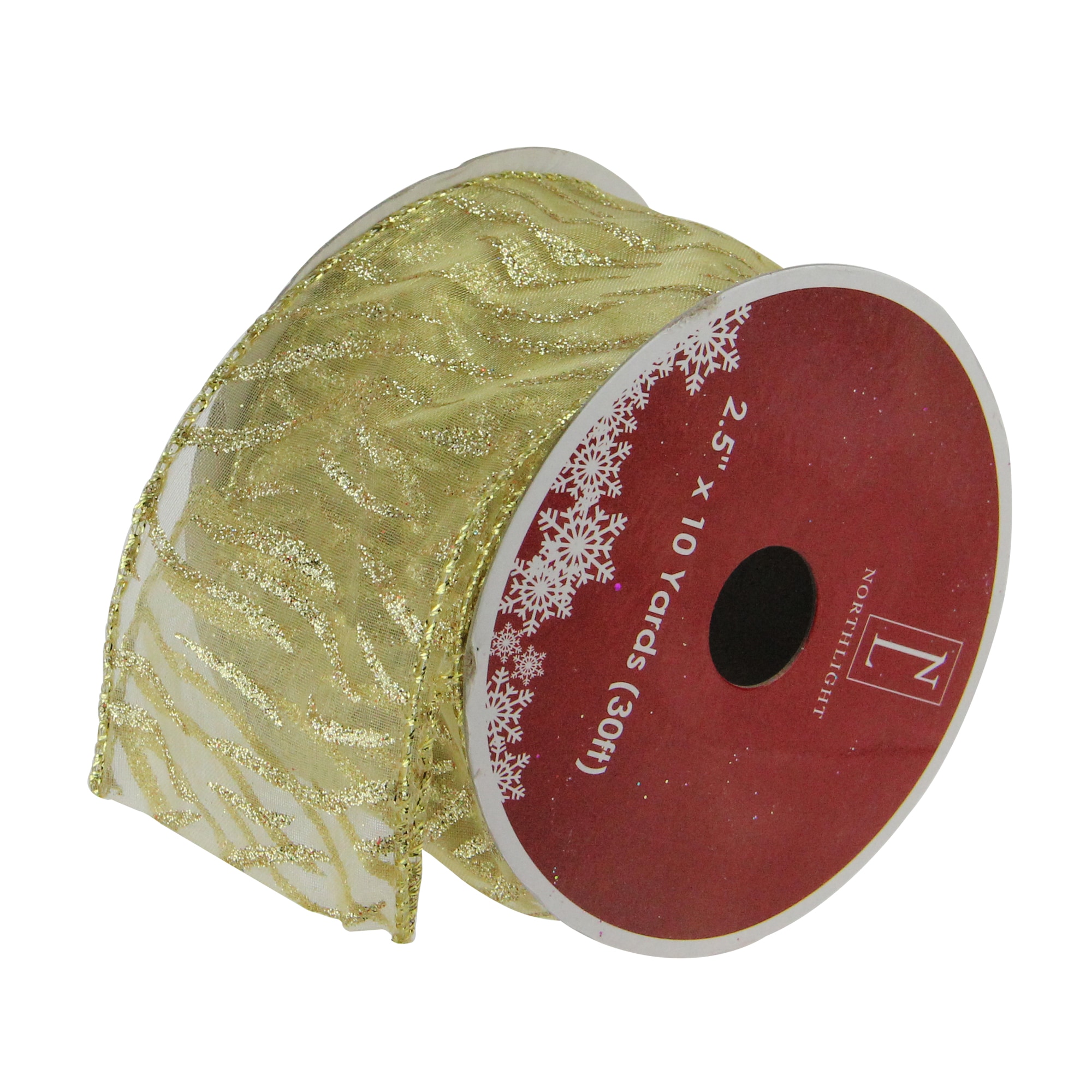 Northlight 32607790 30-ft L x 2.5-in W Gold Ribbon