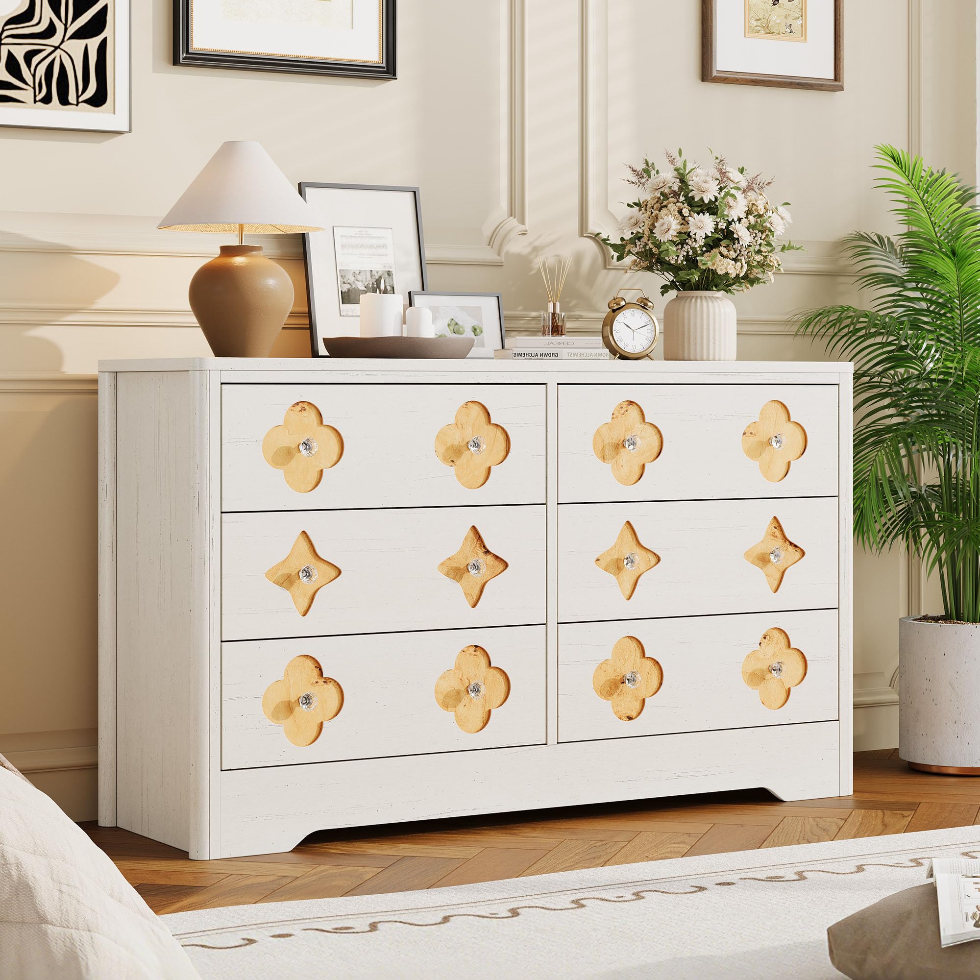 GarveeLife Dresser for Bedroom with Drawers Wide Chest of Large Decorative Drawer Front with Large Clothes Storage Cabinet Wood Bedroom Dresser