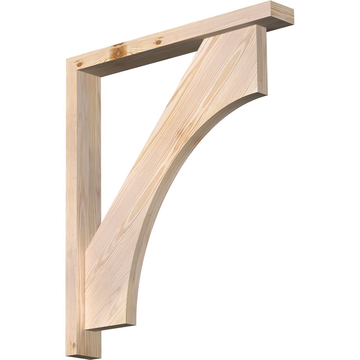 Ekena Millwork 1464627 Westlake Block Smooth Bracket with Offset Brace 3-1/2-in x 26-in x 30-in Douglas fir Brown Wood Standard bracket