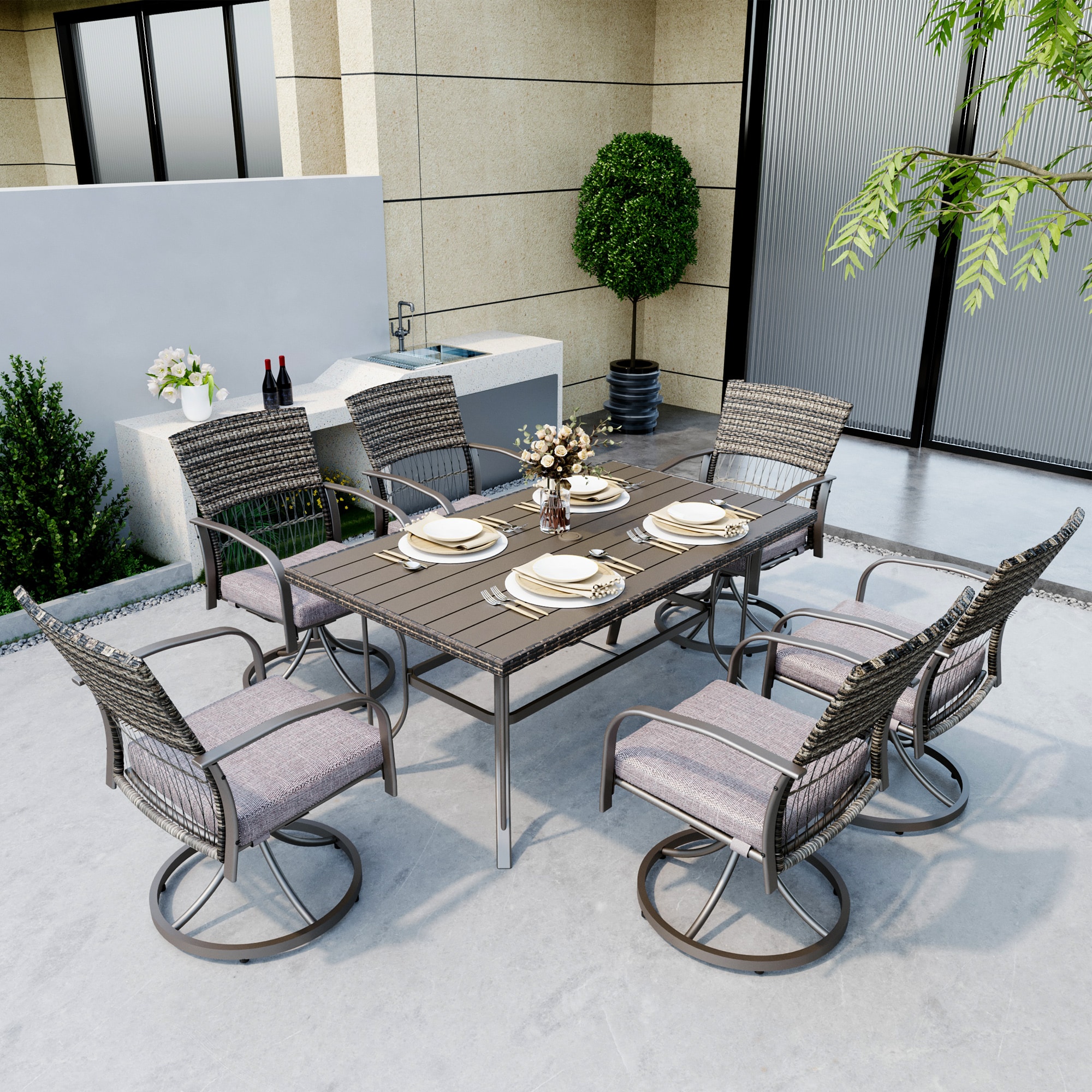 PamaPic TB-CZ-ZY-7JT-G-WL1 Patio-Dining-Sets - View #2