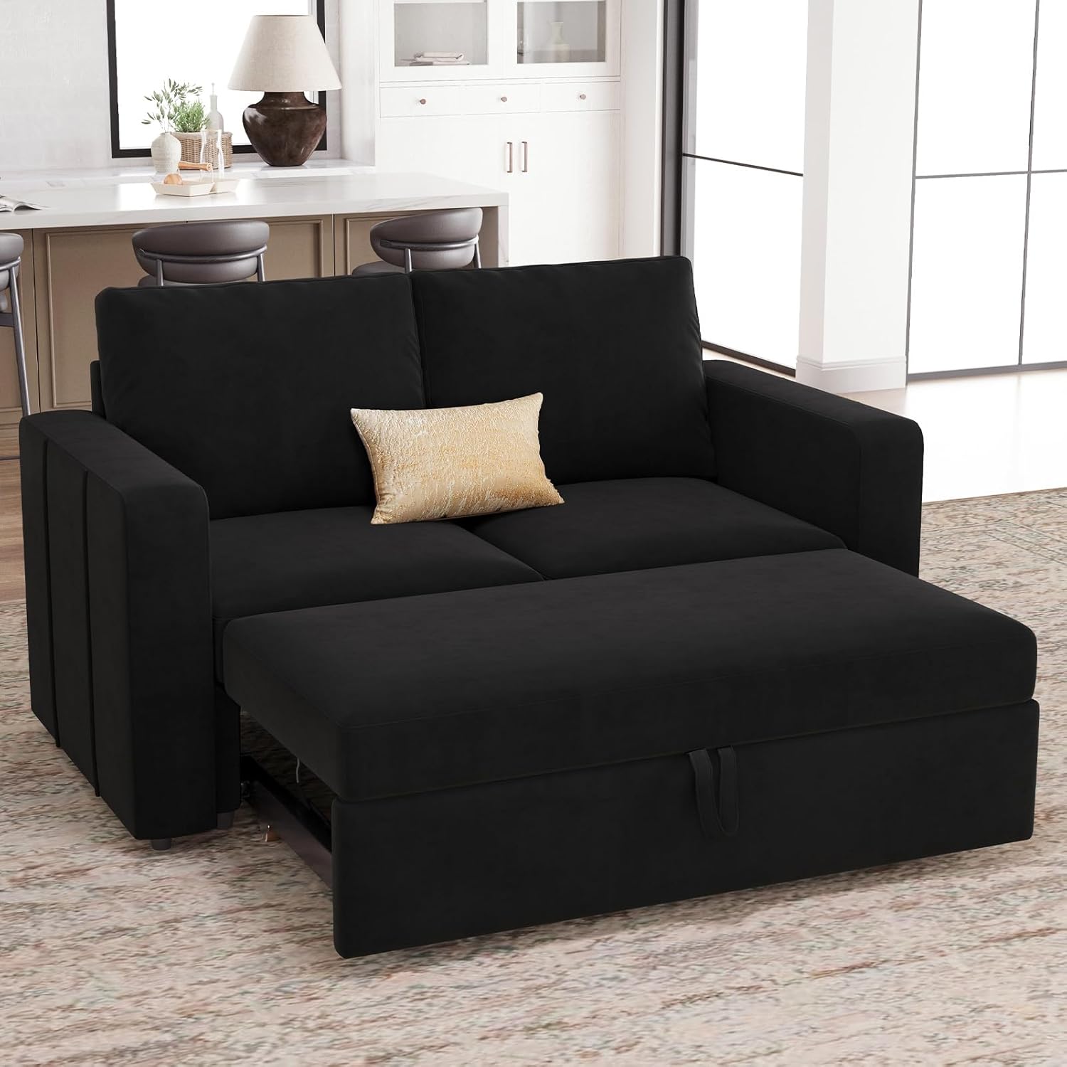 Belffin  2 Seats Modular Velvet Pull-out Loveseat Sleeper Sofa