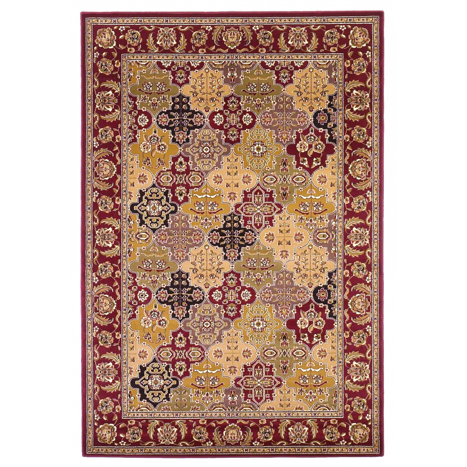 HomeRoots Bernadette 2 x 3 Rag Red Indoor Border Area Rug in the Rugs ...