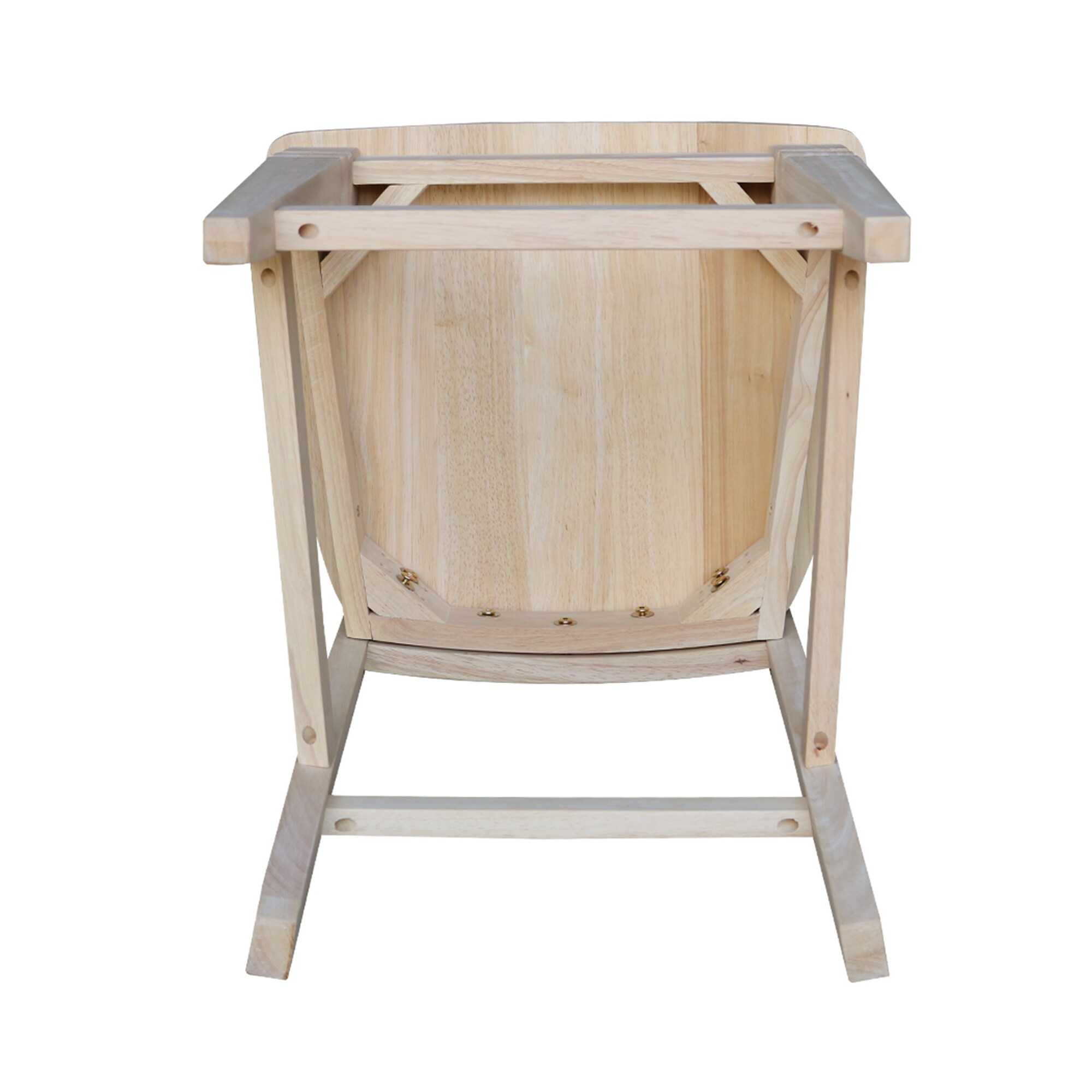 24" Unfinished Solid Wood Ladder-Back Counter Stool