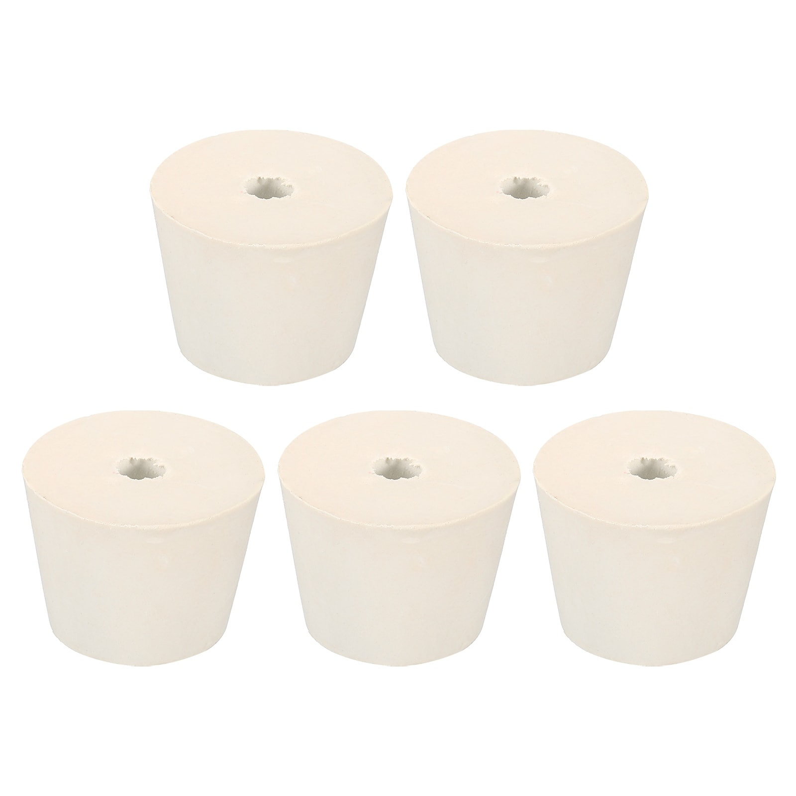Unique Bargains - Rubber Tapered Plug 32mm to 42mm with Hole Test Tubes Bungs Stopper White for L...