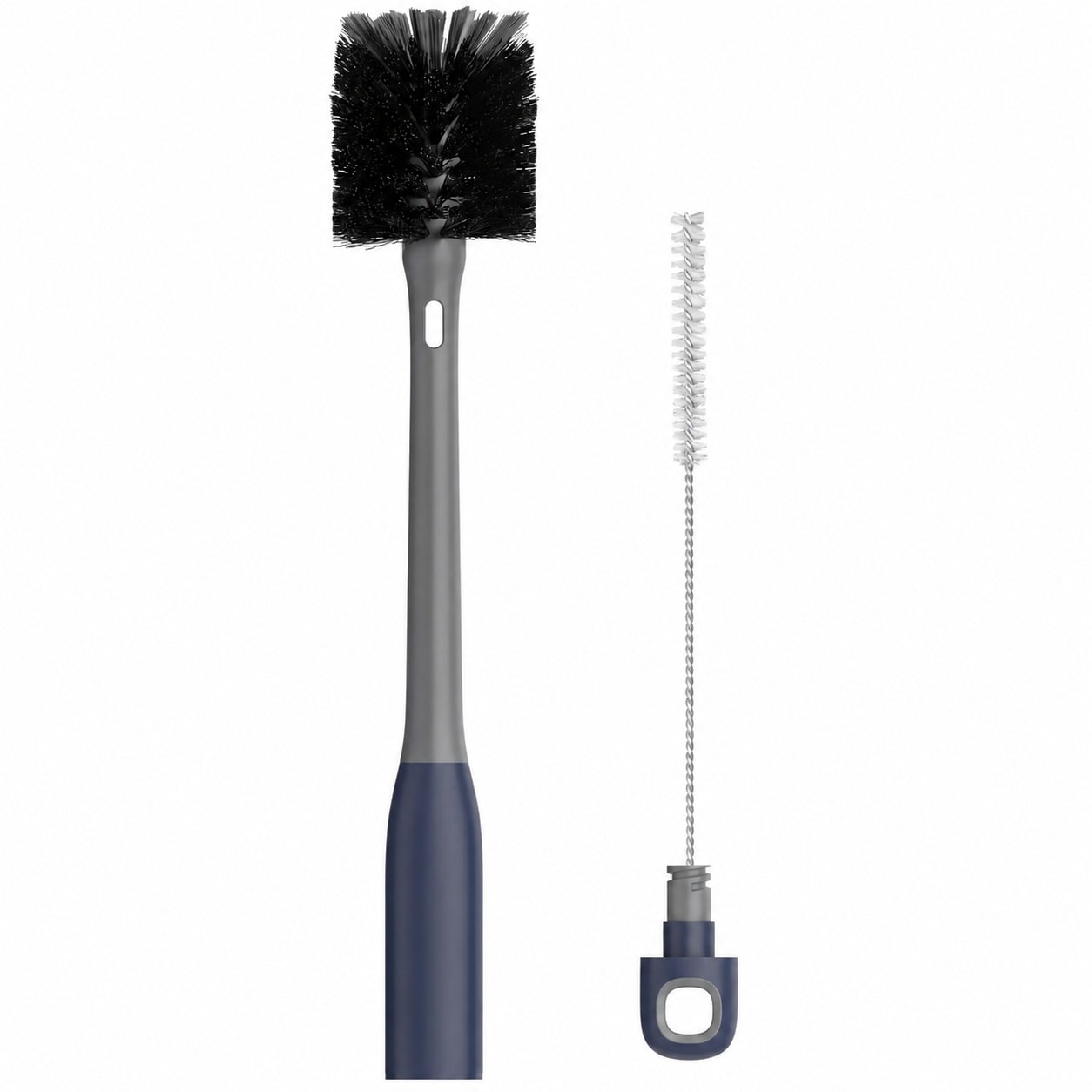Yichuhaoxi  2 in 1 Long Handle Bottle Brush with Straw Brush for Cleaning Glass Sports Bottle Coffee Mug Ergonomic Grip Nylon Bristles Easy to