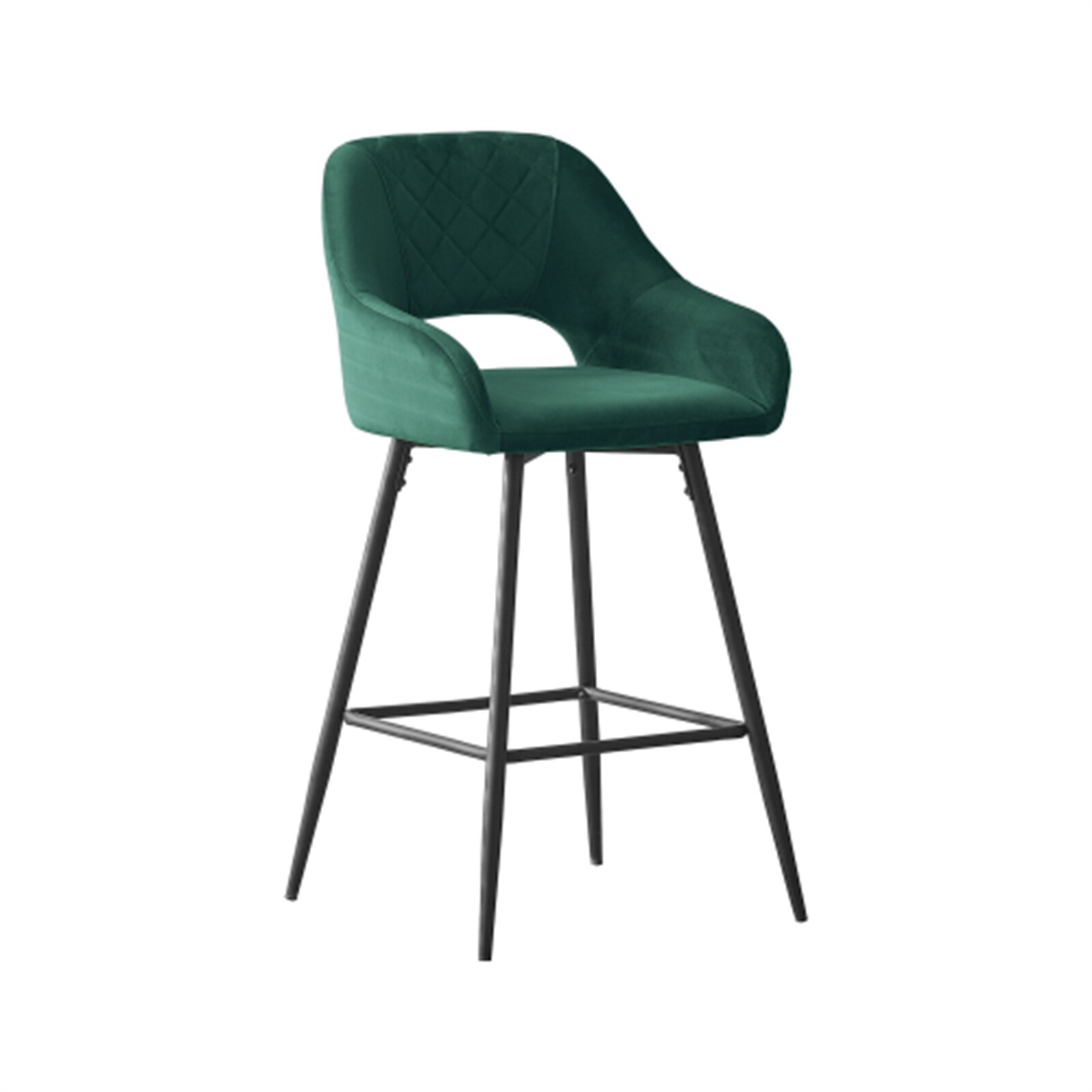 BESTCOSTY W1330LJW69482-ZY Green 26.38-Inches H Counter height Bucket seat Upholstered Metal Bar Stool