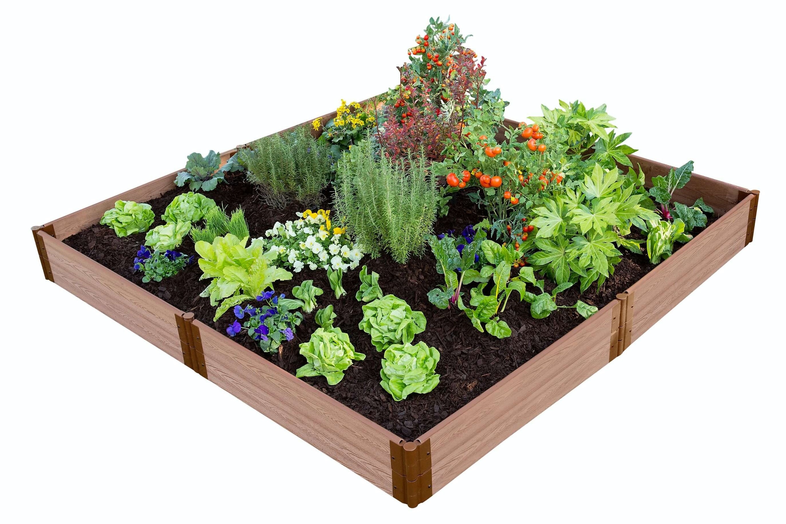 Frame It All 96-in W x 96-in L x 11-in H Brown Composite Raised Garden ...