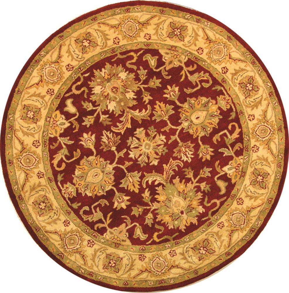 Safavieh AT312C-6R Antiquity Gorevan 6 x 6 (ft) Tufted Wool Red/Gold Round Indoor Floral/Botanical Vintage Area rug