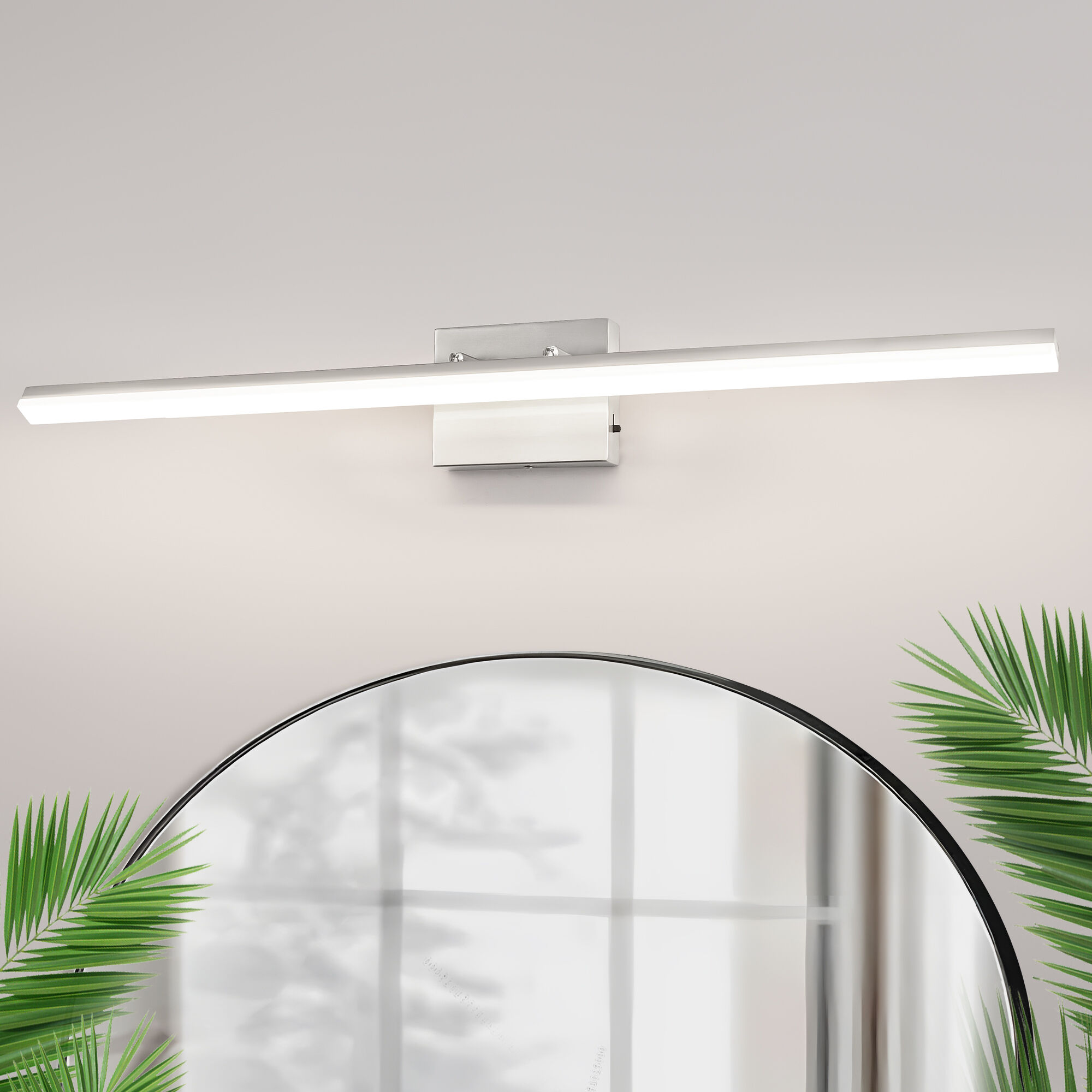 YANSUN 39.4-in 1 Light Nickel Integrated LED Modern/contemporary ...