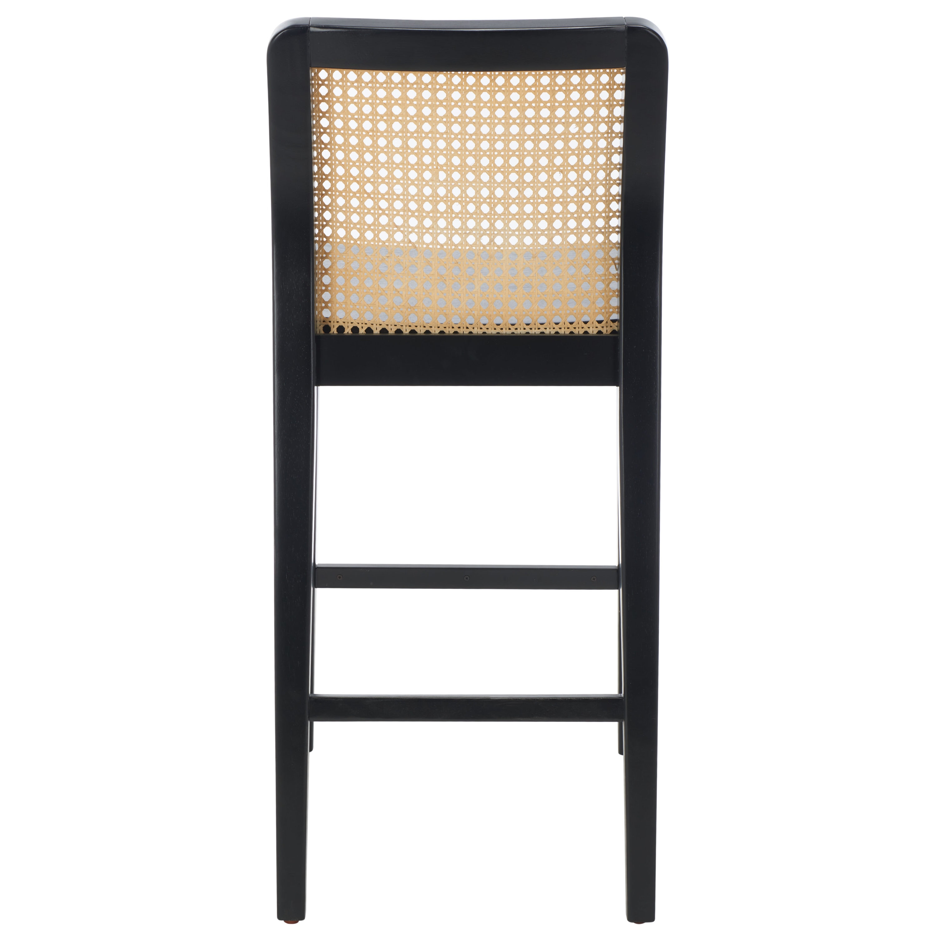 Coastal Breeze Black & Natural Rubberwood Barstool Set of 2