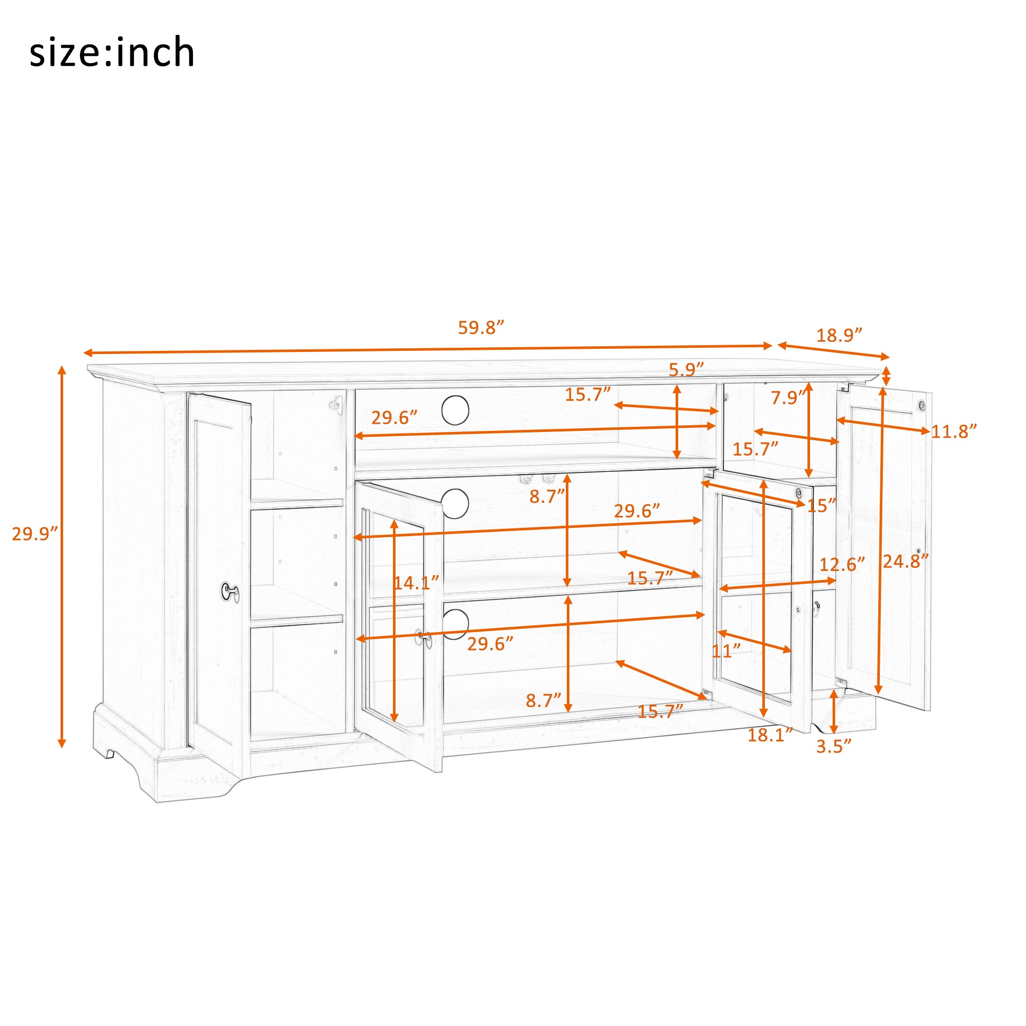 Sumyeg WF-HW66081WH-LA Tv-Stands - View #14